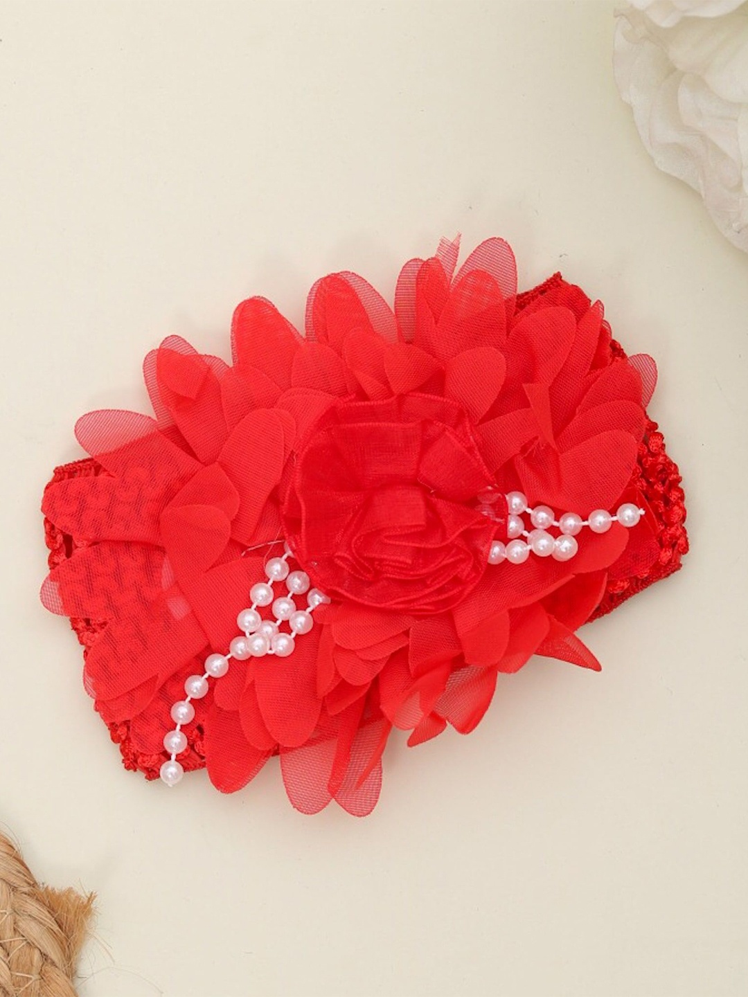 

Yellow Bee Girls Beaded Hairband, Red