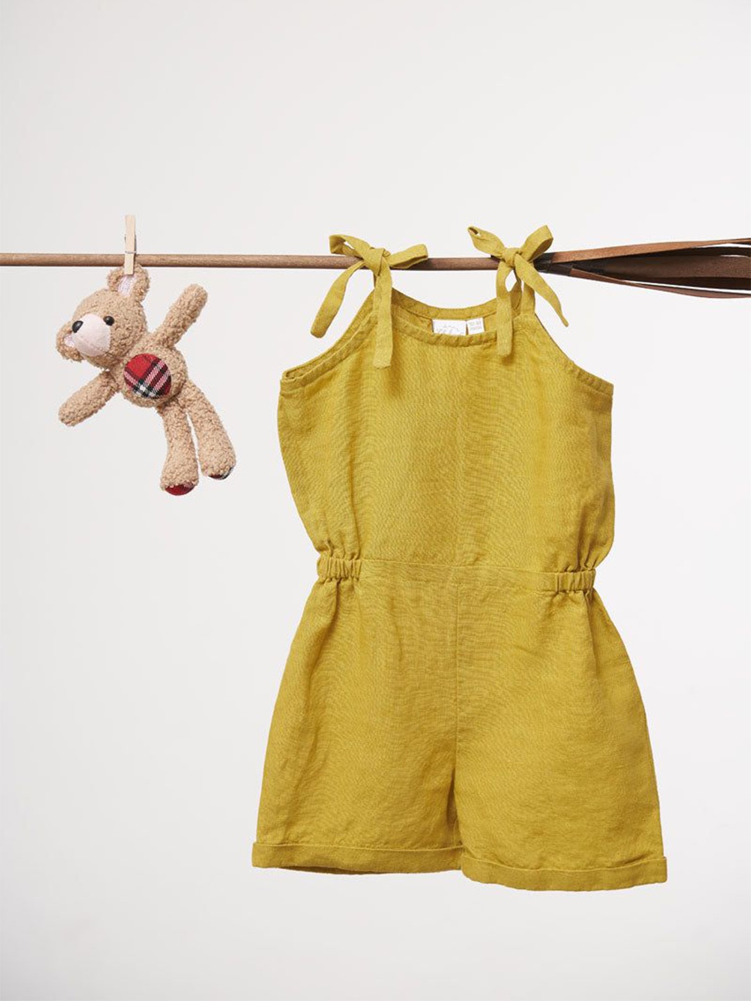 

CHI LINEN CLOTHING Solid Playsuit Jumpsuit, Yellow