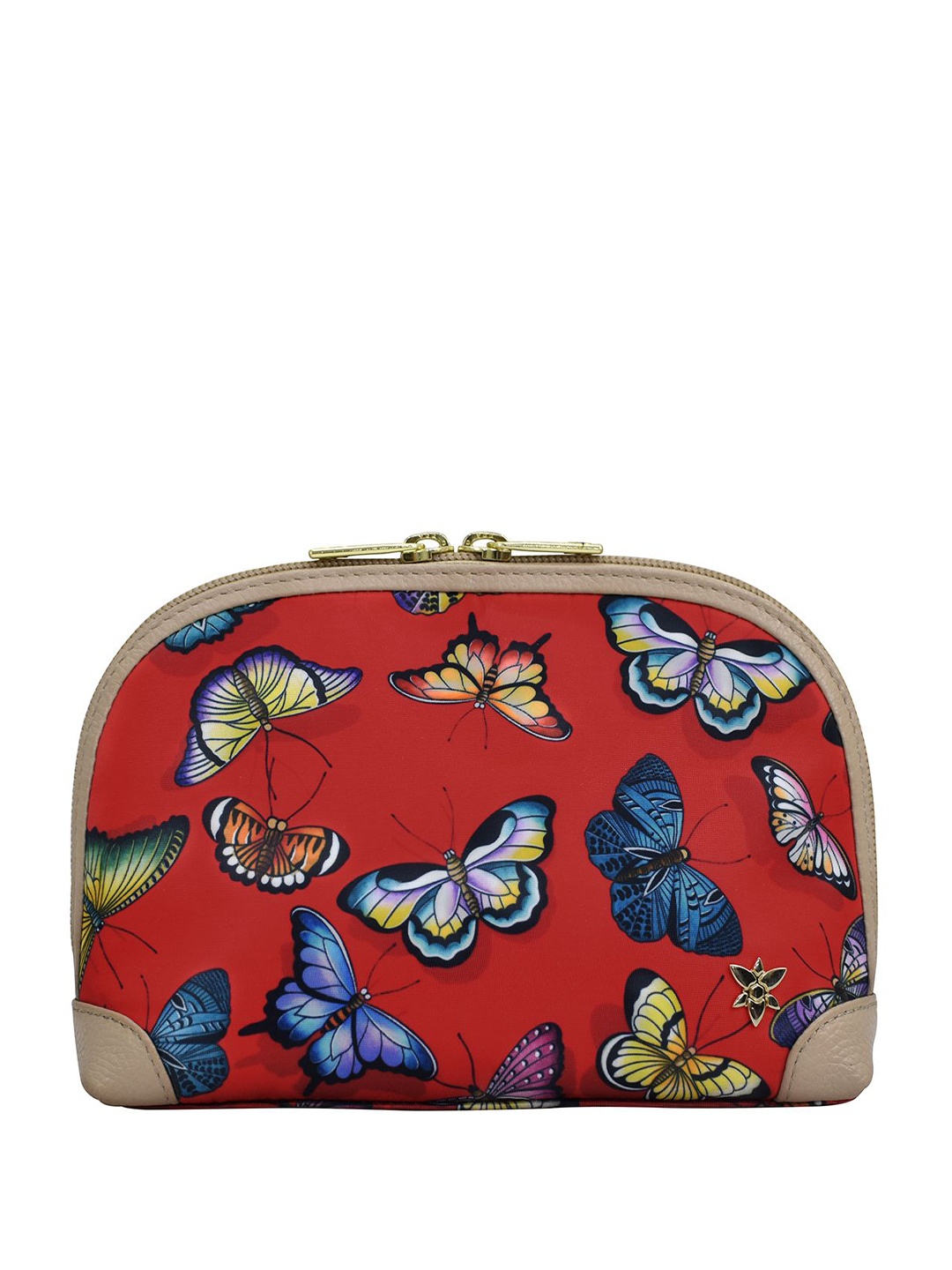 

Anuschka Women Floral Printed Zip Around Wallet, Rust