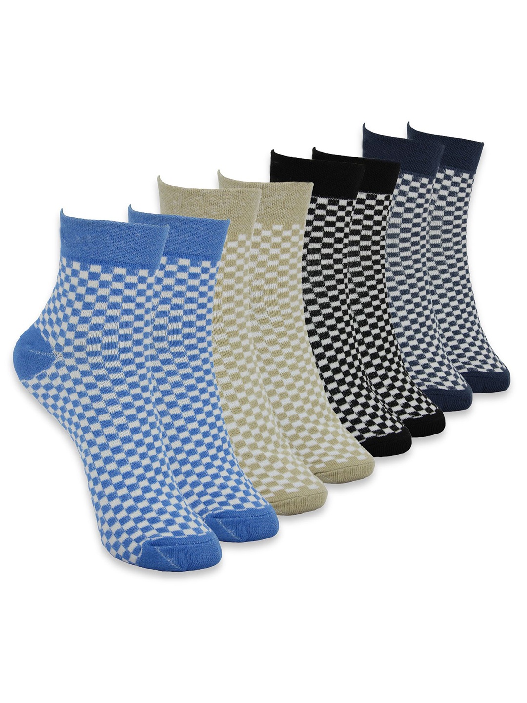 

BAESD Women Pack Of 4 Printed Cotton Ankle-Length Socks, Grey