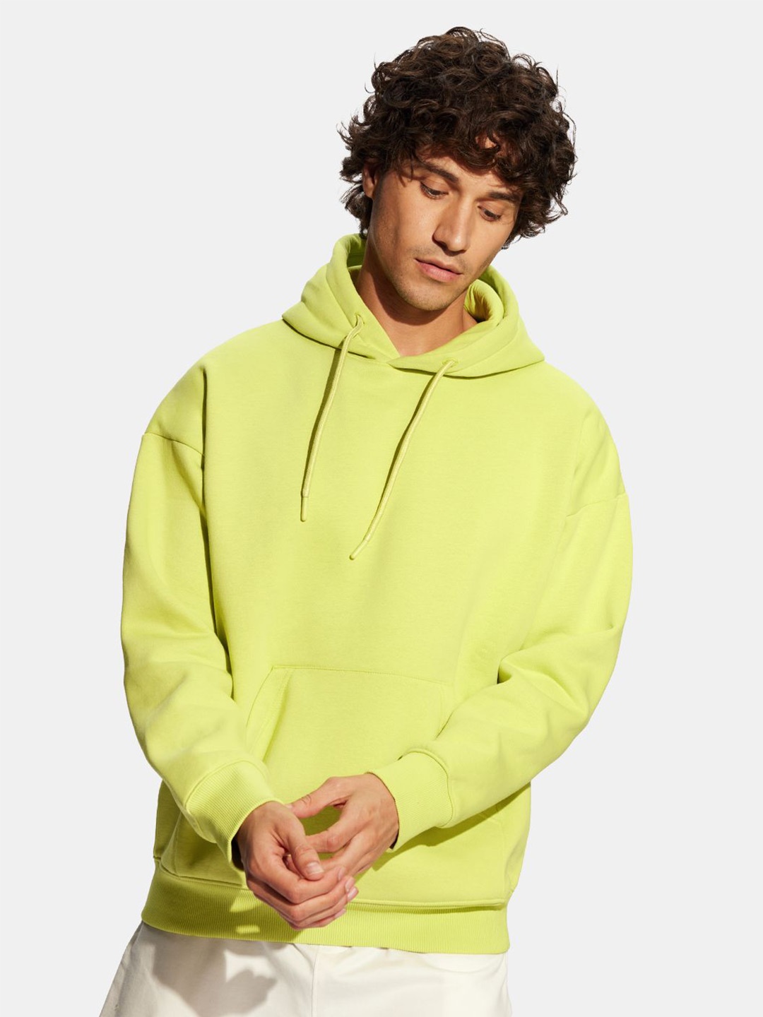 

The Souled Store Men Yellow Hoodies, Lime green