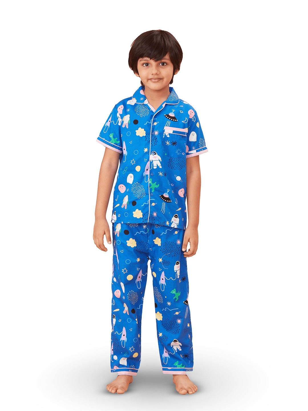 

Sleepy tots Unisex Kids Printed Nightsuit, Blue