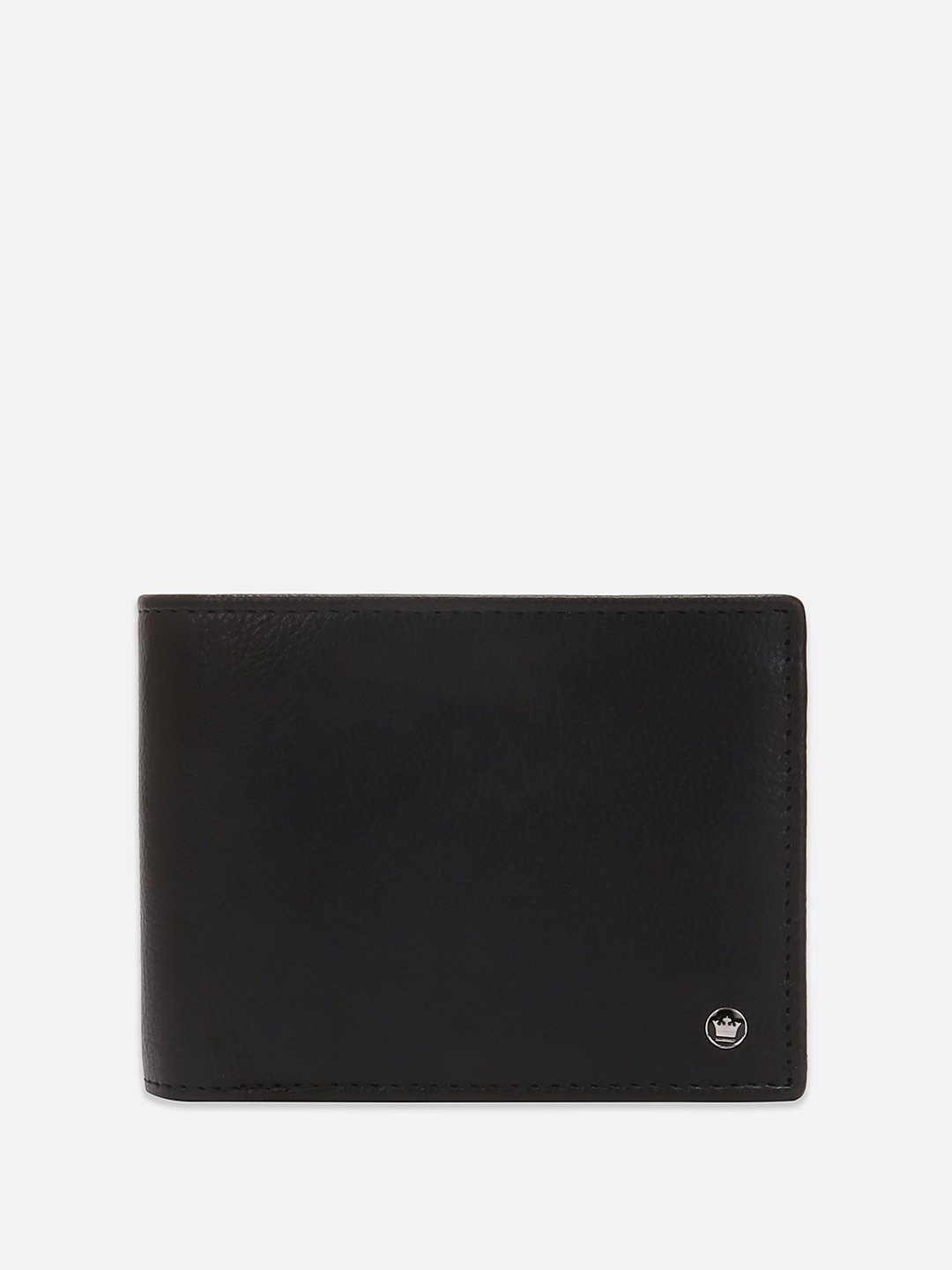 

Louis Philippe Men Leather Two Fold Wallet, Black