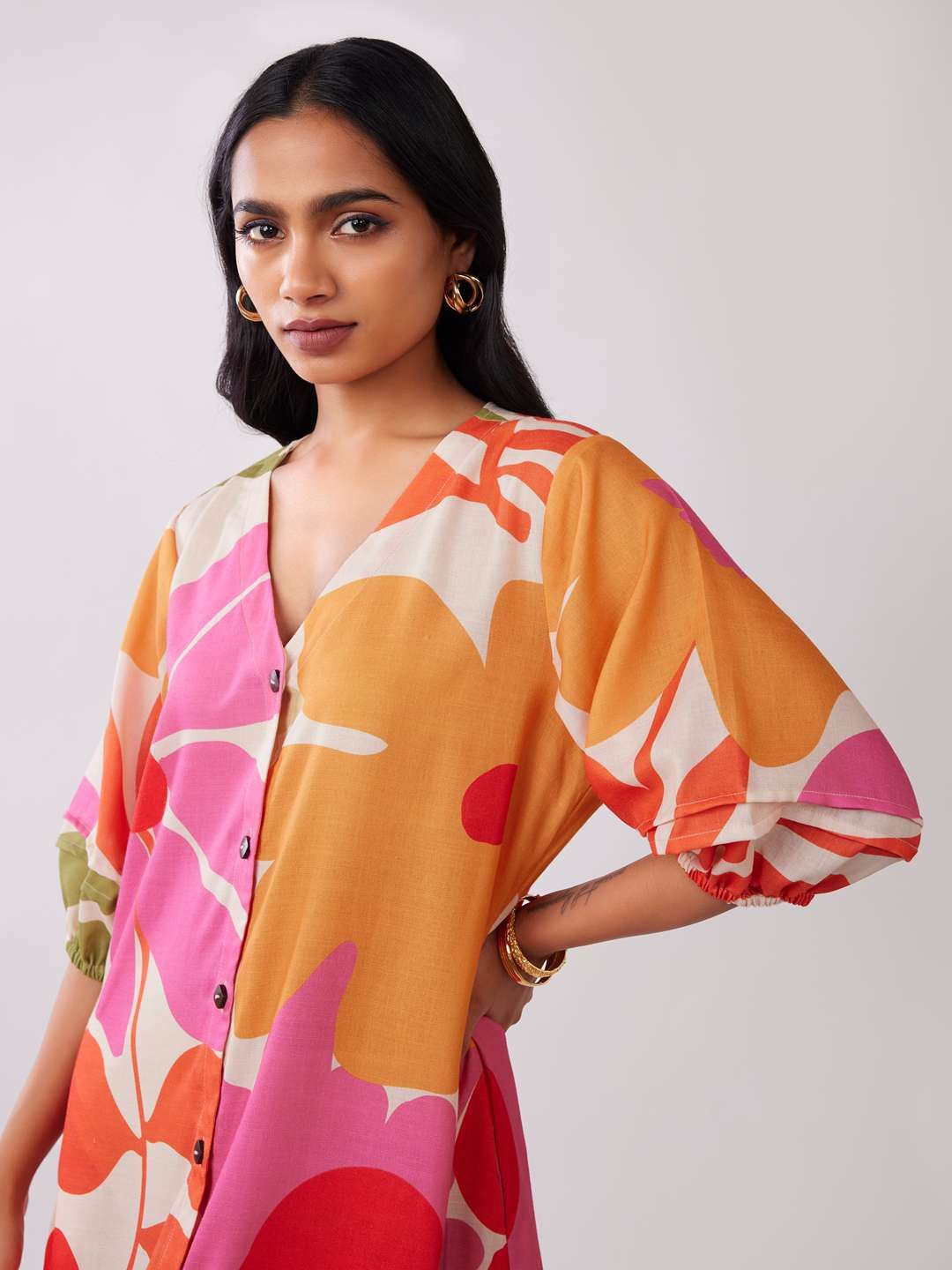 

POPPI Print T-shirt Midi Dress, Pink