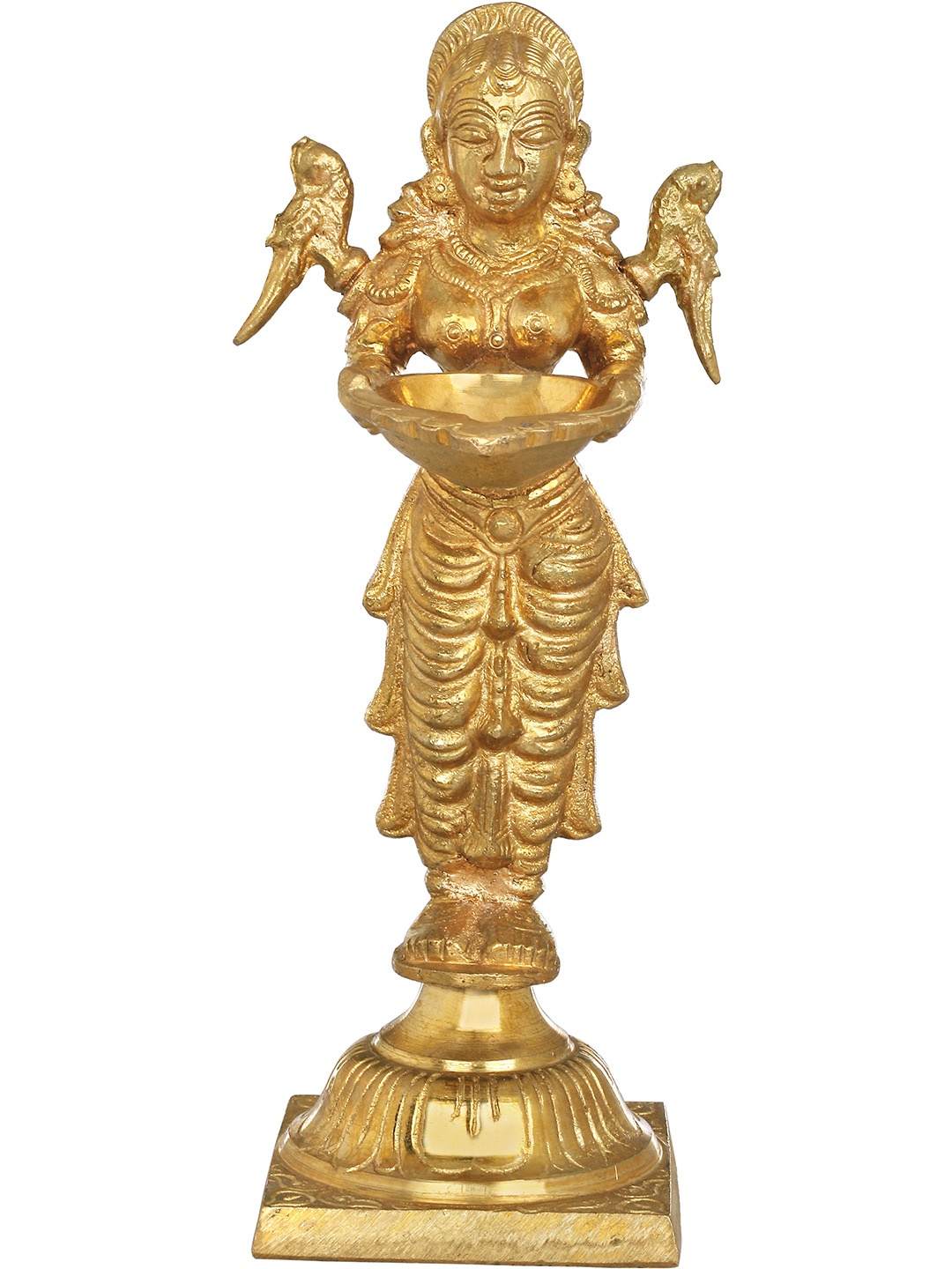 

Exotic India 8" Brass Deepalakshmi, Yellow