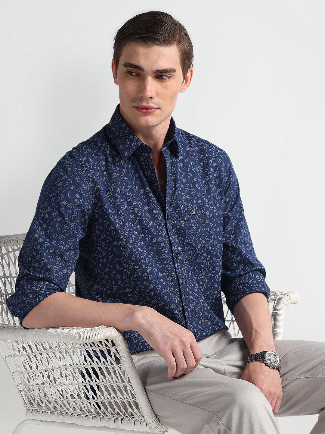 

Arrow Sport Men Slim Fit Floral Opaque Printed Casual Shirt, Blue