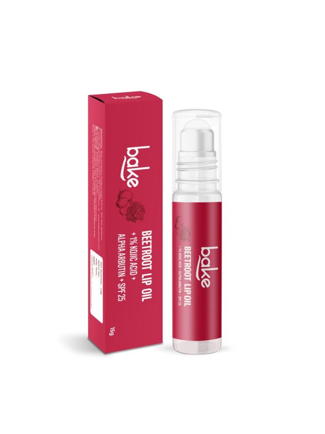 

BAKE Beetroot 1% Kojic Acid Oil for Dark & Pigmented Lips With SPF 25 Tinted Lip Oil- 15 g, Pink