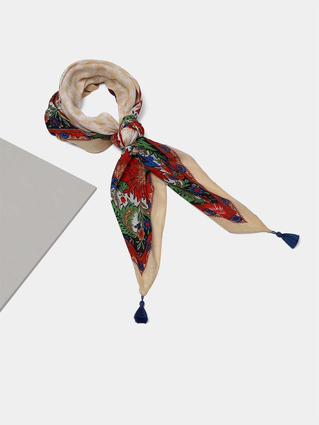 

aarke Ritu Kumar Women Printed Scarf, Cream