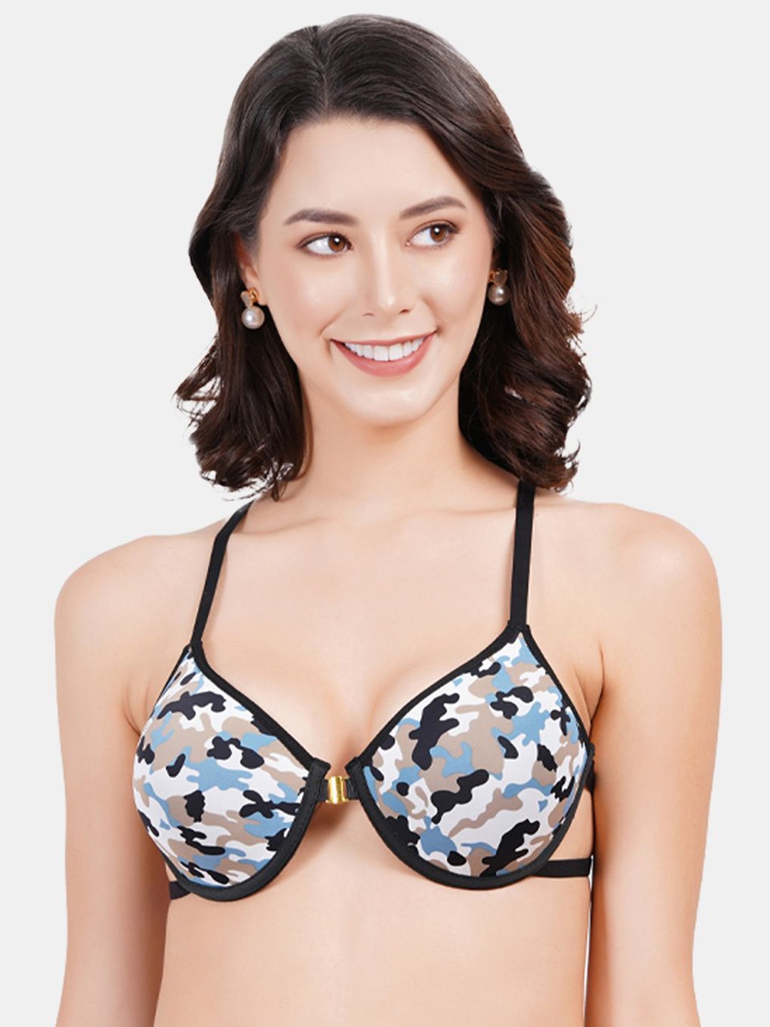 

Amour Secret Abstract Bra Full Coverage Underwired Lightly Padded, Blue