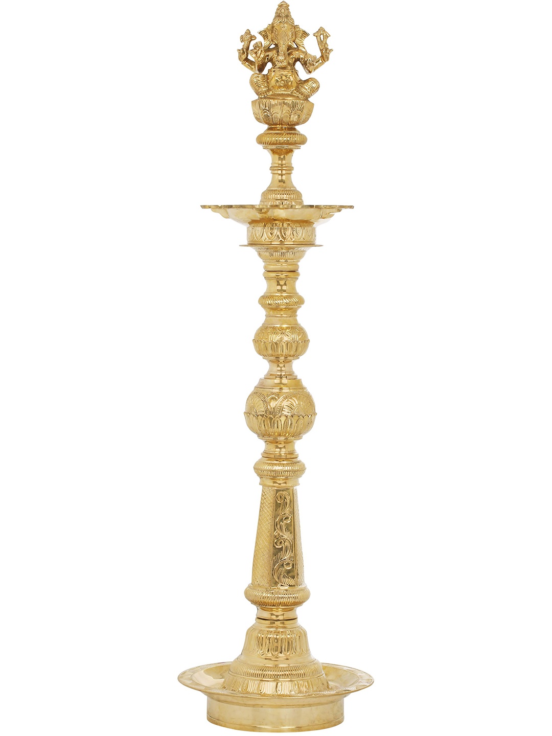 

Exotic India 44" Brass Lord Ganesha Lamp, Gold