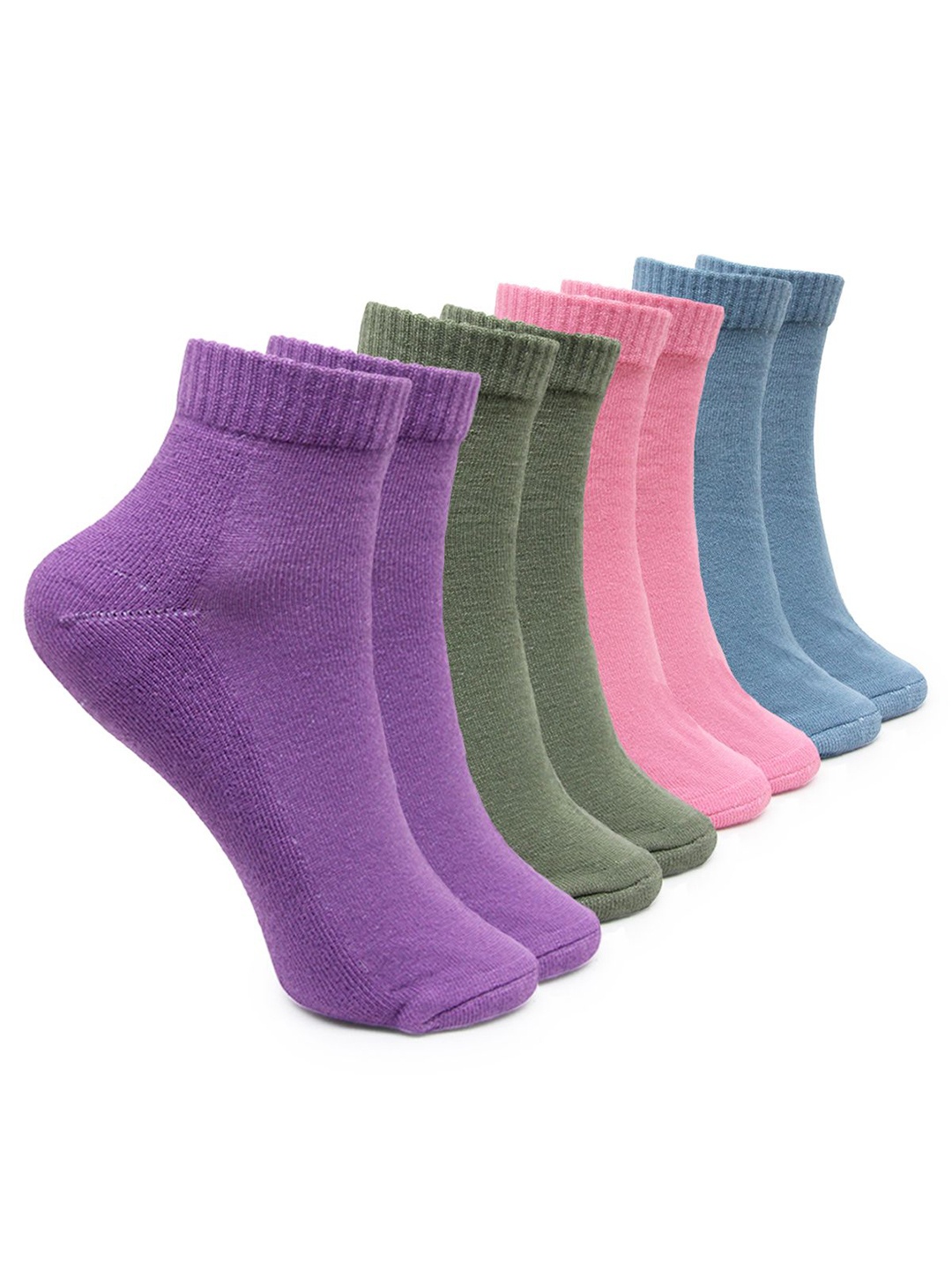 

BAESD Women Pack Of 4 Cotton Ankle Length Socks, Blue