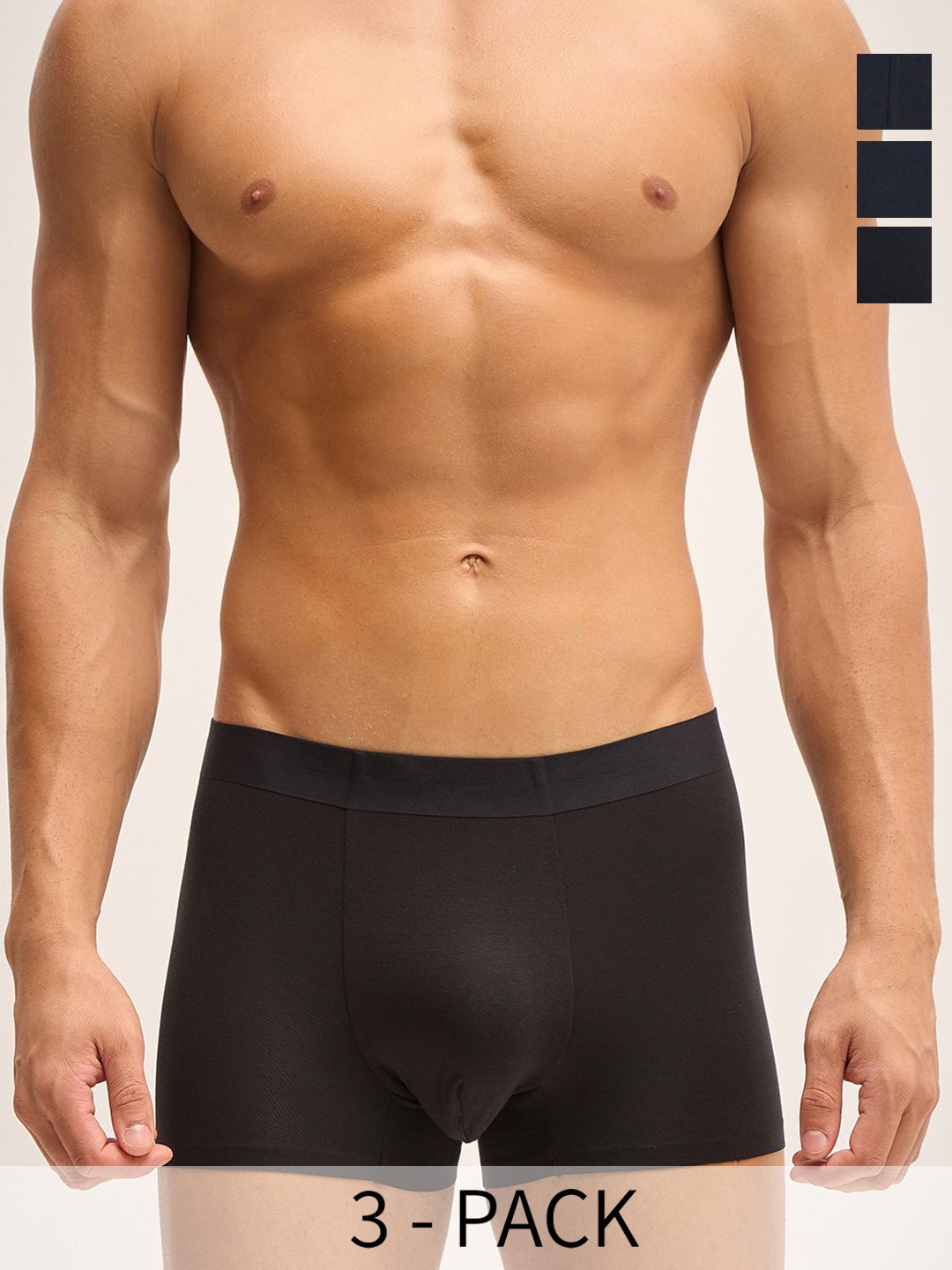 

THE BEAR HOUSE Pack Of 3 Mid Rise Trunks BRI-ISKO-P3, Black
