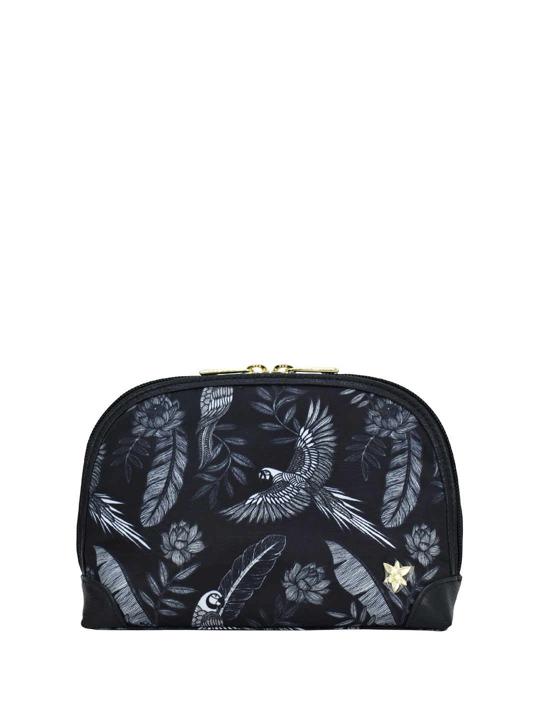 

Anuschka Women Floral Printed Zip Detail Envelope, Black