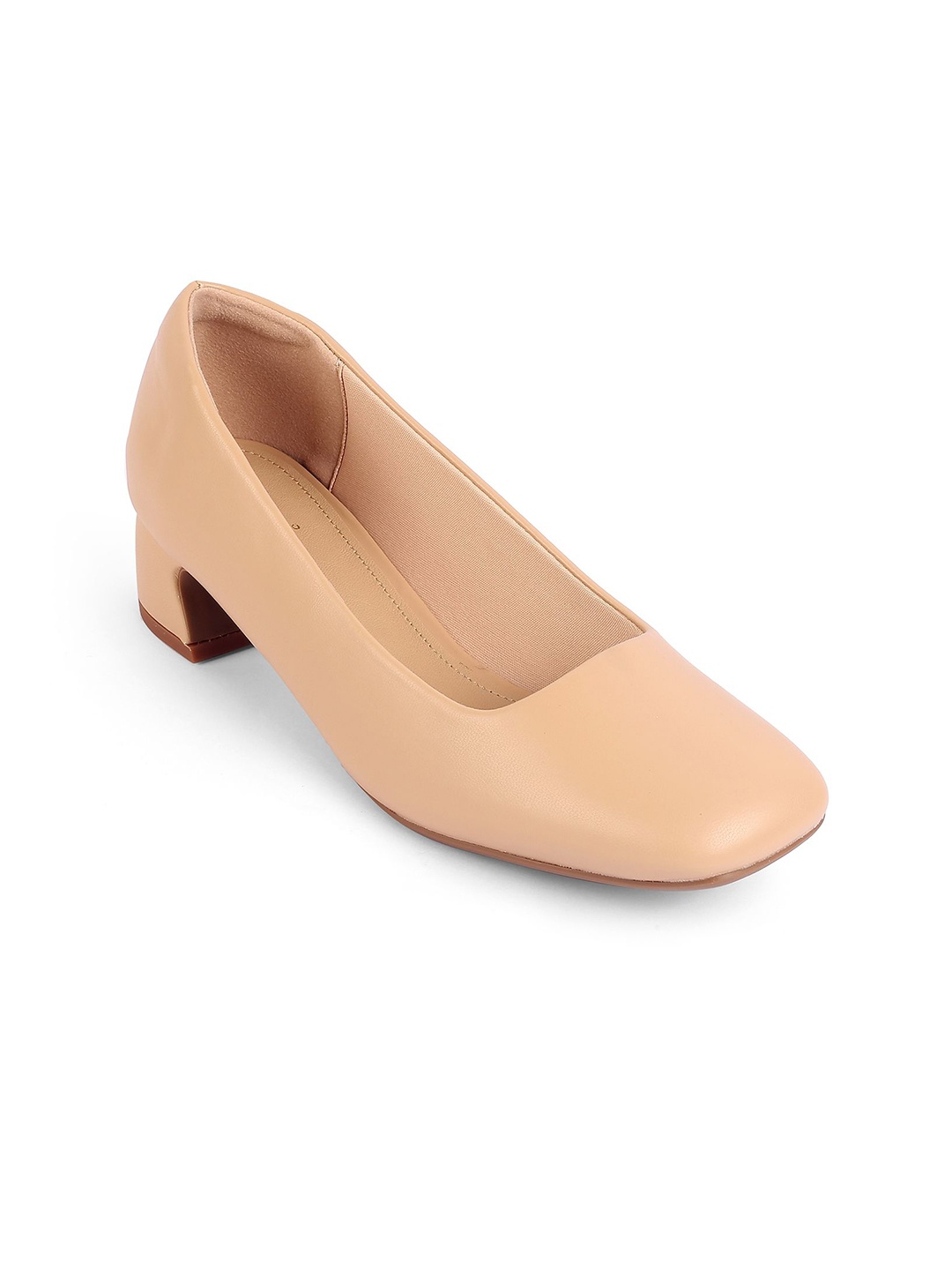 

Tresmode Leather Work Block Pumps, Beige