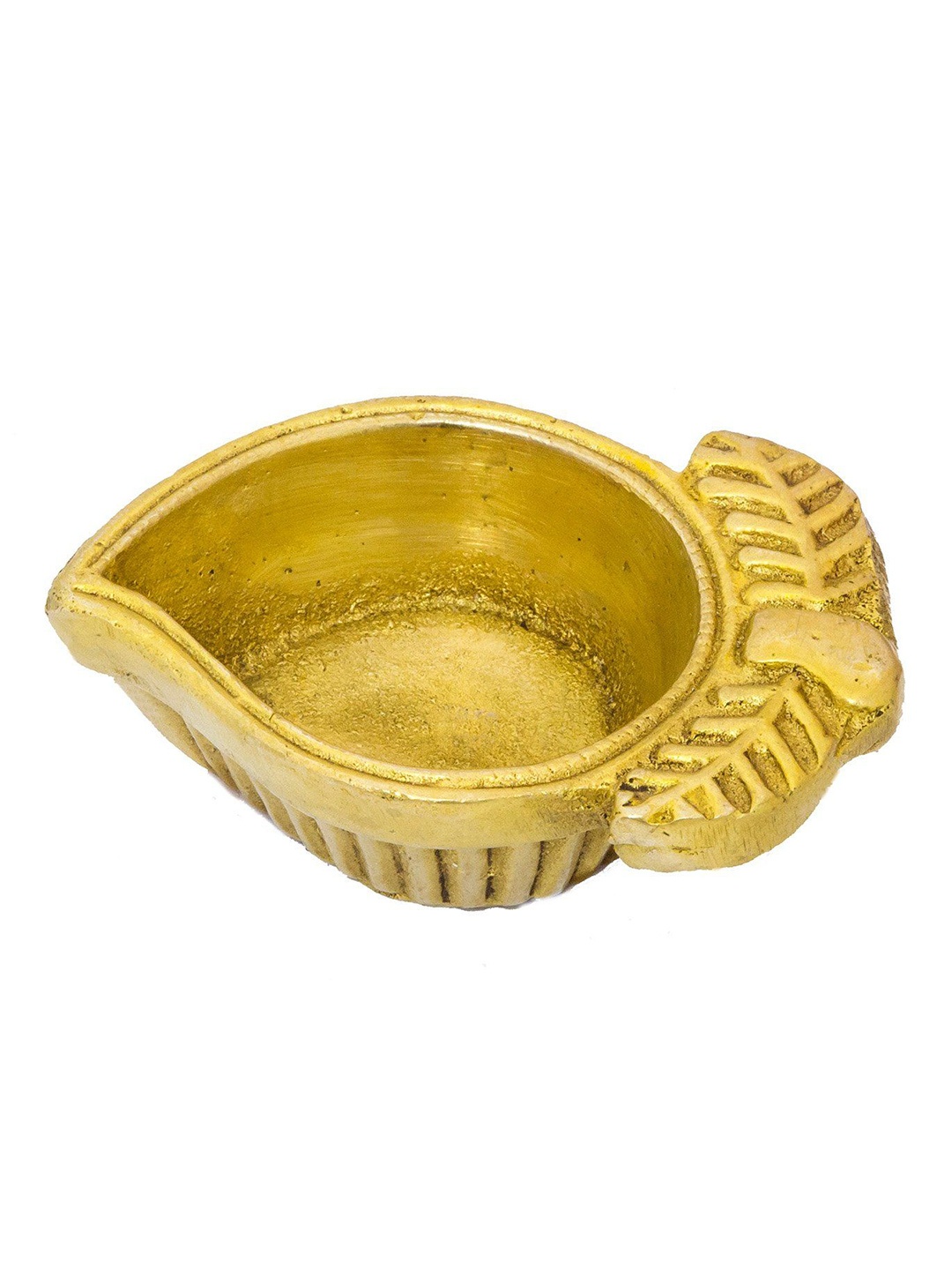 

Exotic India 2" Brass Mango Shaped Diya, Yellow