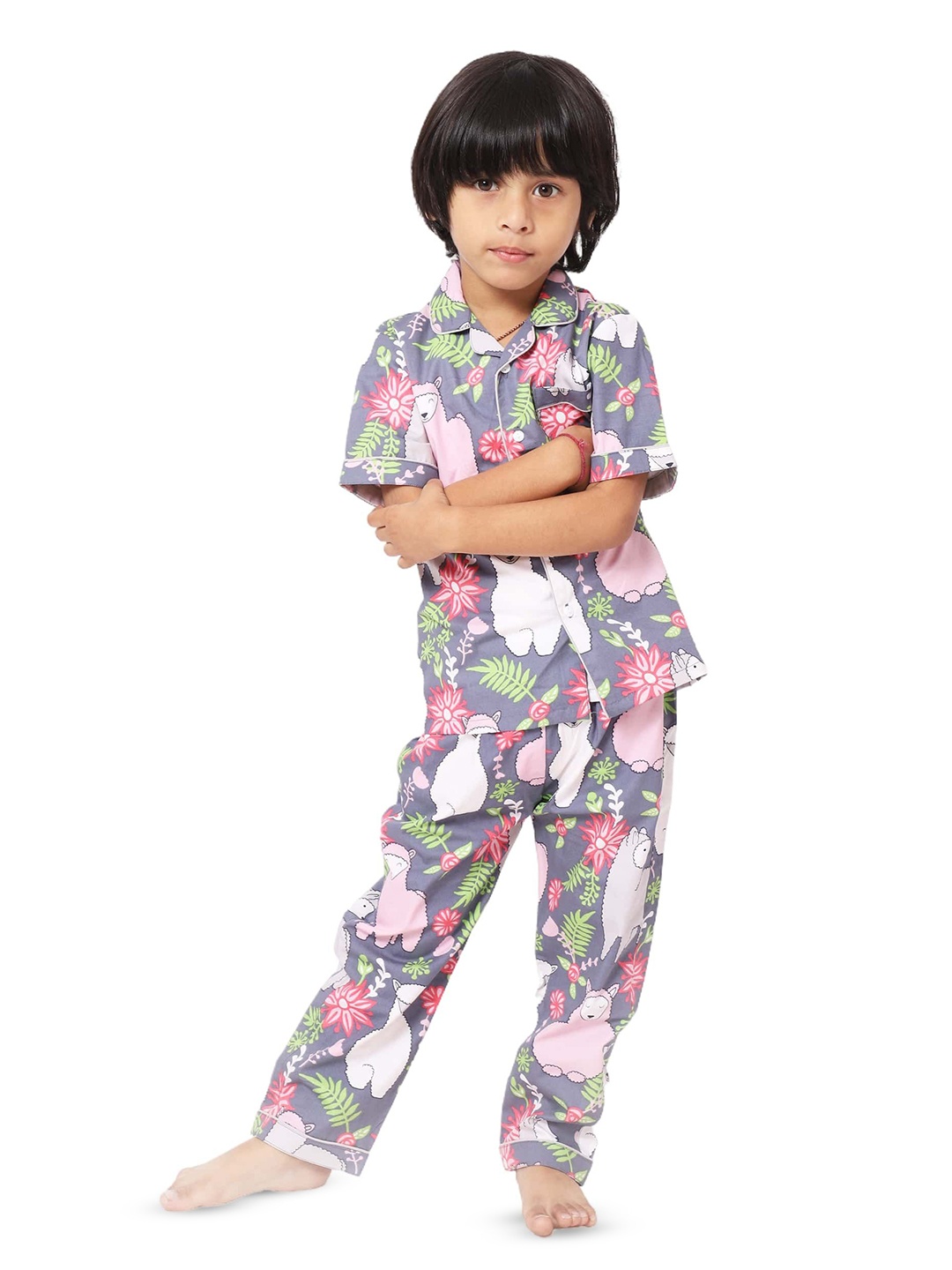 

Sleepy tots Boys Printed Night Suit, Multi