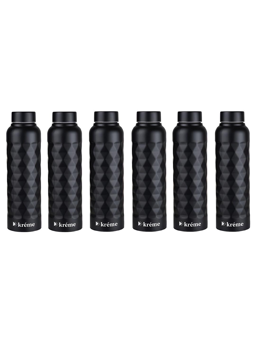 

Kreme DIAMOND Black 6 Pieces Brand Logo Printed Double Wall Vacuum Water Bottle 1000ml