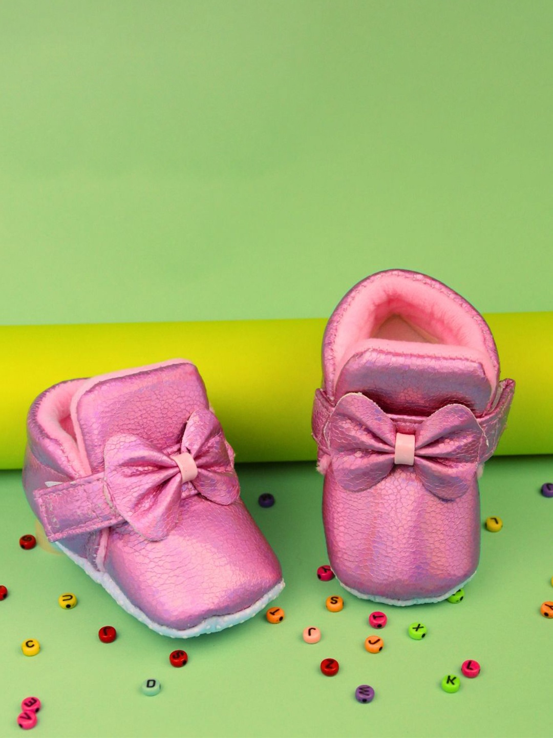 

NESKA MODA Girls Cotton Booties, Pink