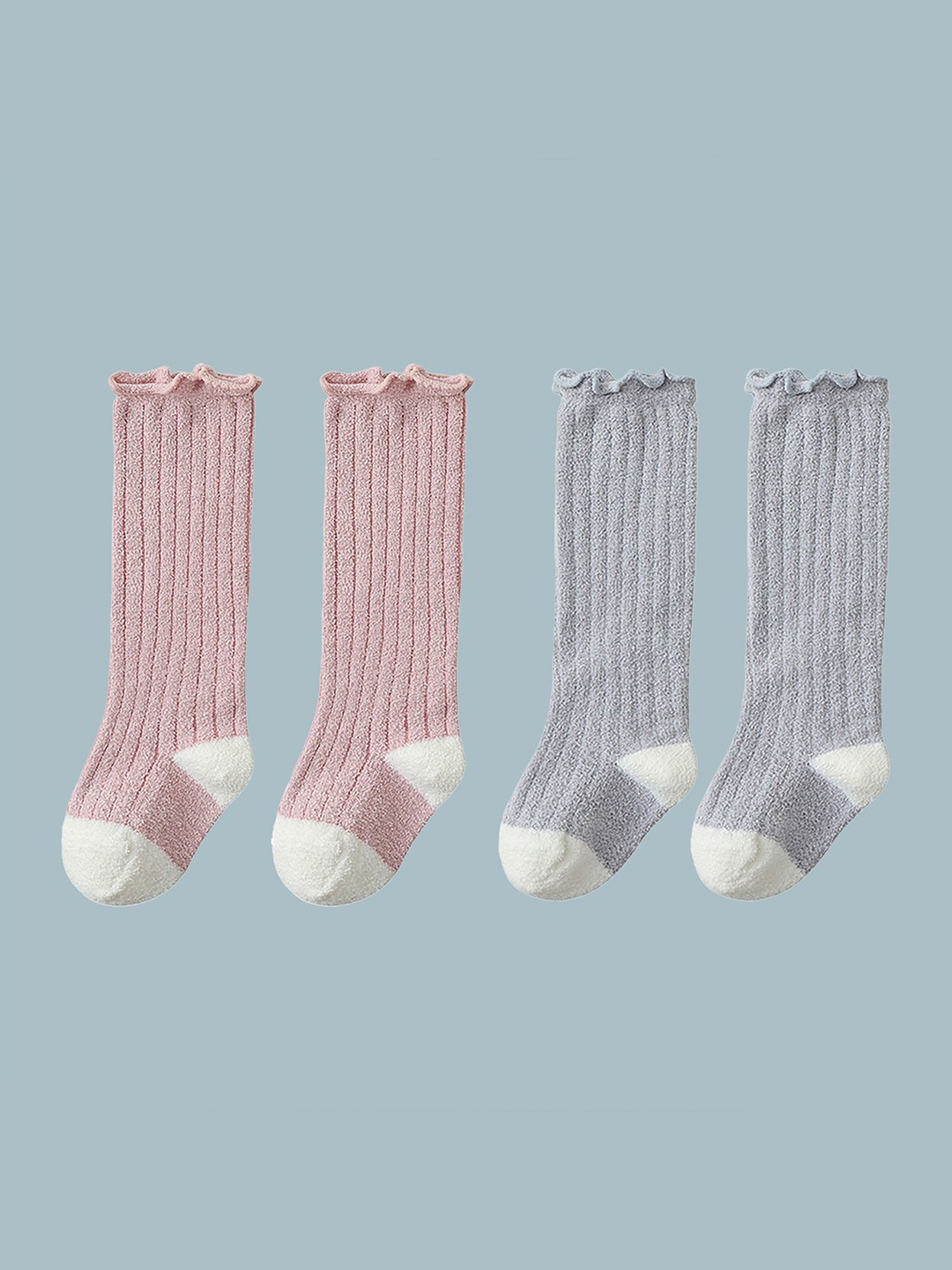 

SYGA Infants Pack Of 2 Knee-Length Socks, Pink