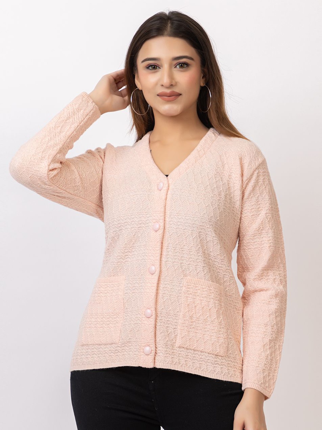 

TWENTY ME Women Woollen Cardigan, Pink