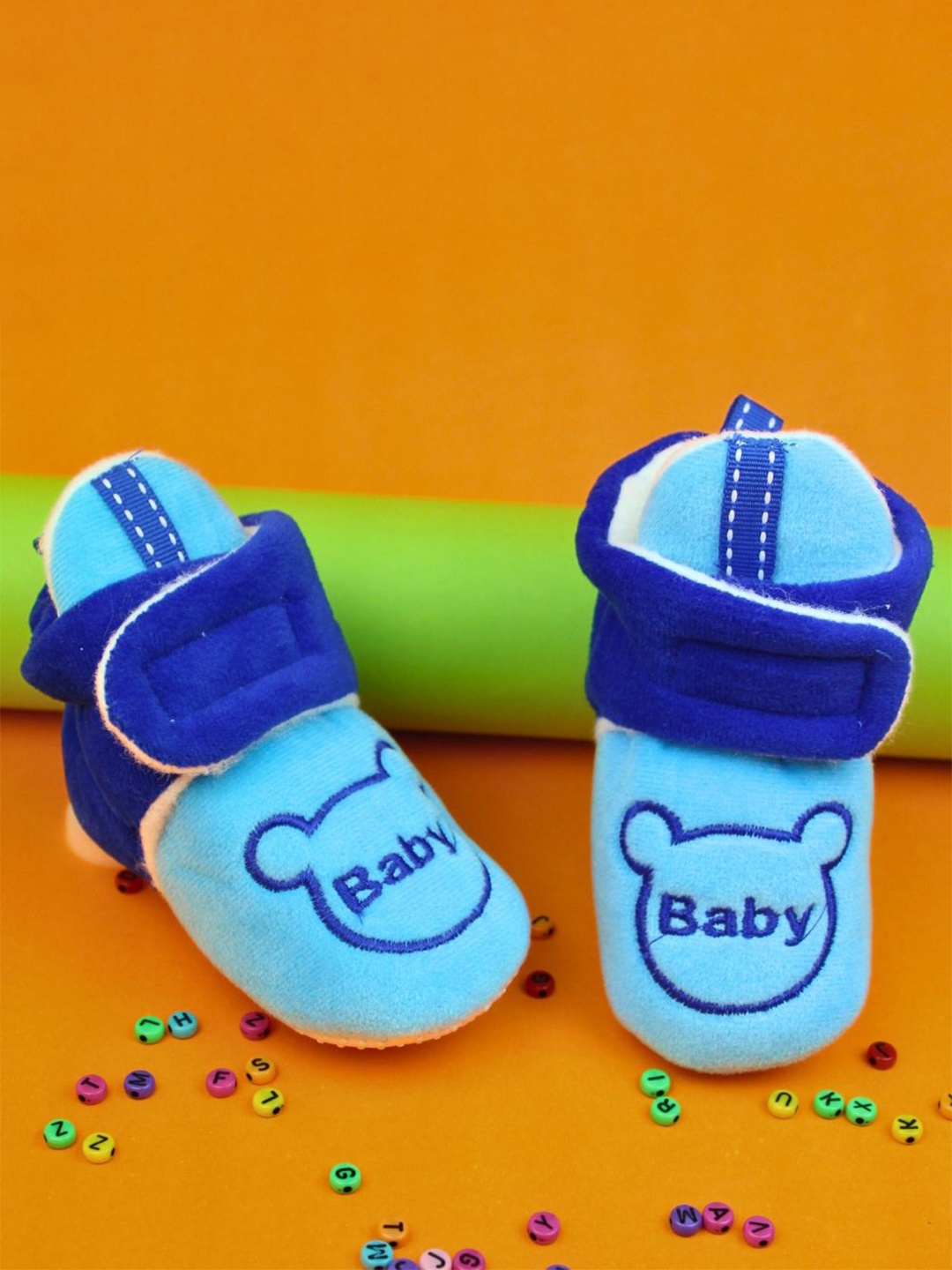 

NESKA MODA Unisex Kids Cotton Booties, Blue