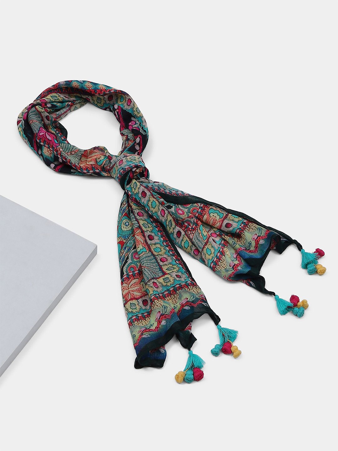 

aarke Ritu Kumar Women Printed Scarf, Blue