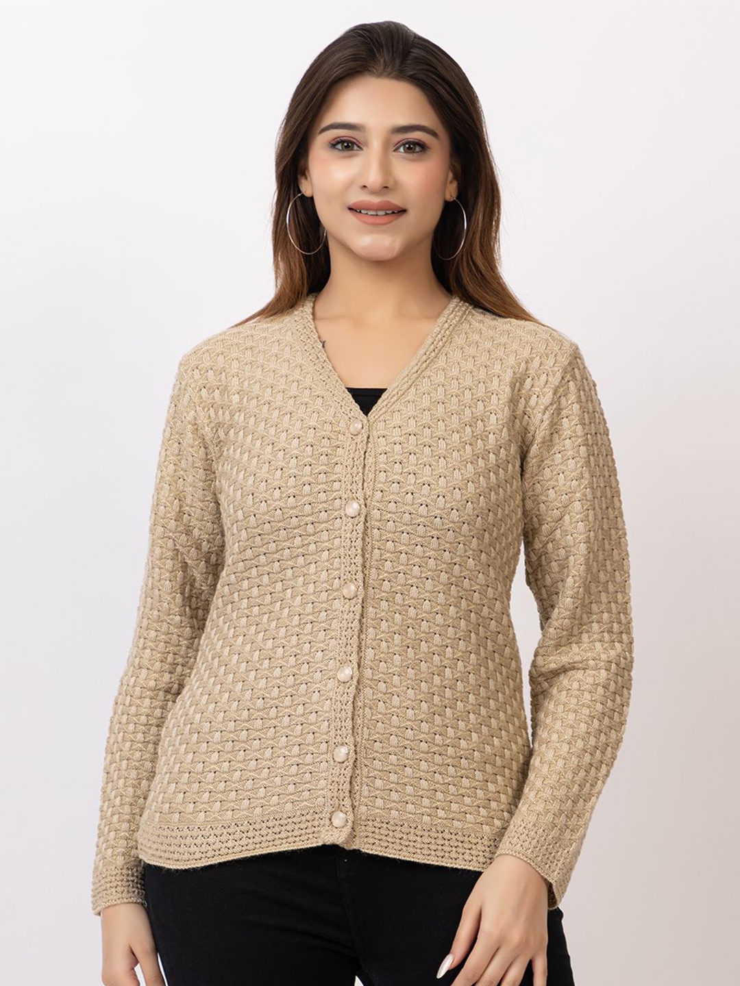 

TWENTY ME Women Woollen Cardigan, Beige