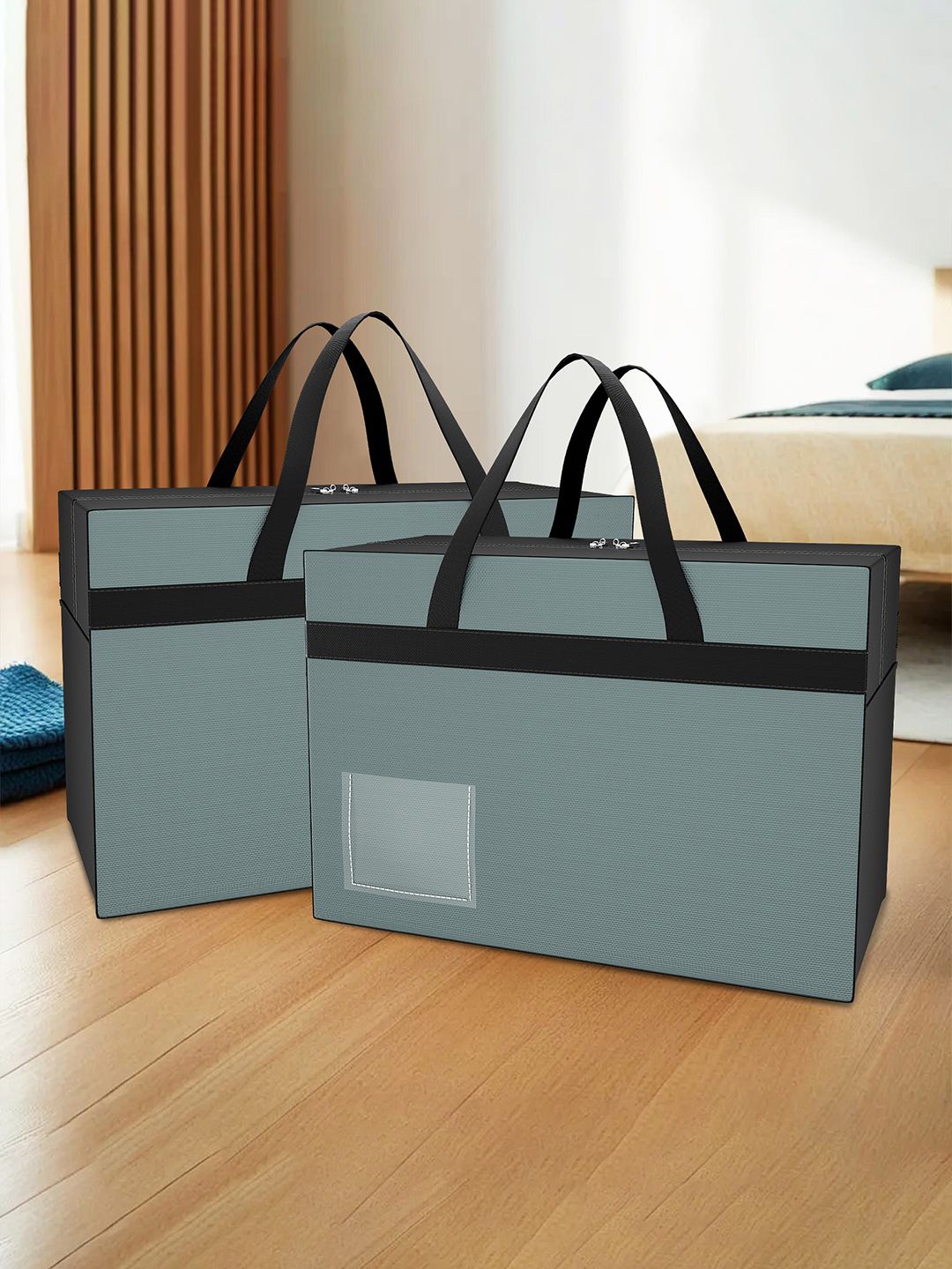 

Kuber Industries Grey Set of 2 Water Resistant Multi-Utility Organisers