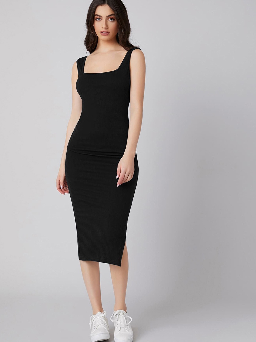 

Nalax Designs Applique Bodycon Midi Dress, Black