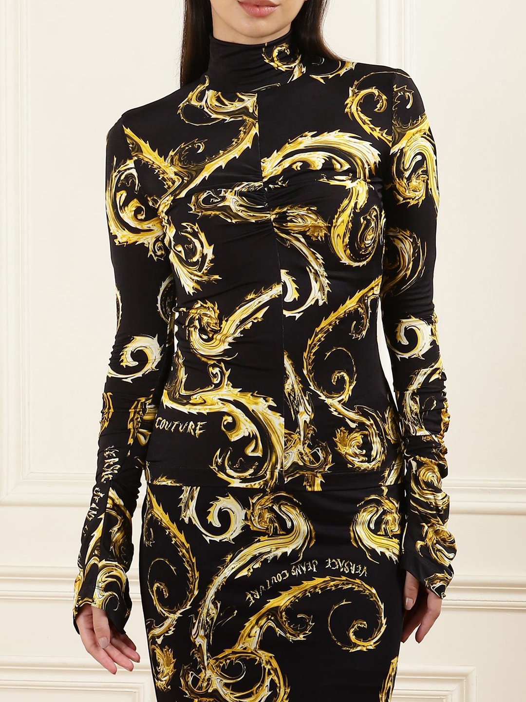 

Versace Jeans Couture Print Top, Black
