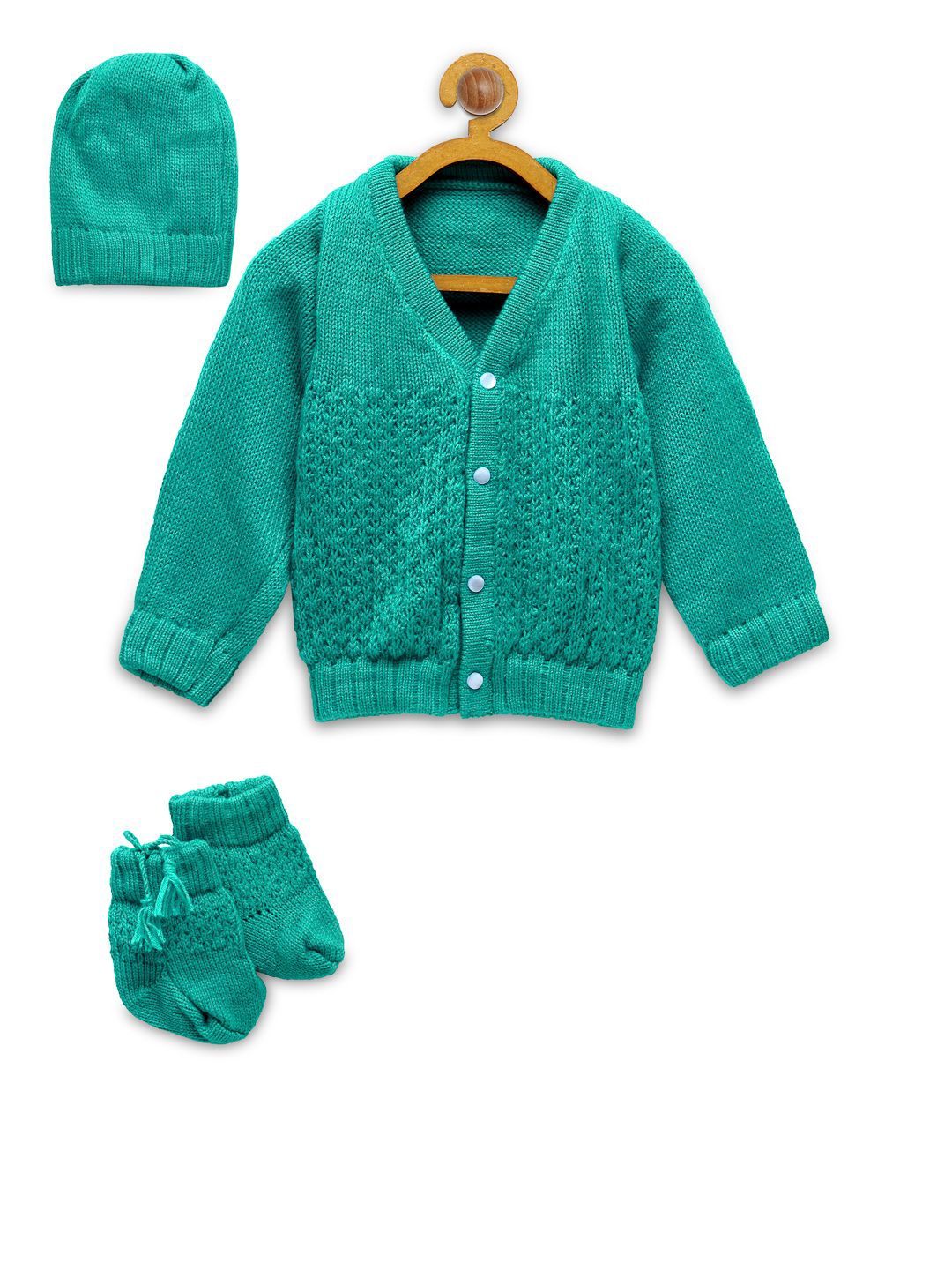 

CHUTPUT Infants 3-Piece Crochet Baby Apparel Set, Green