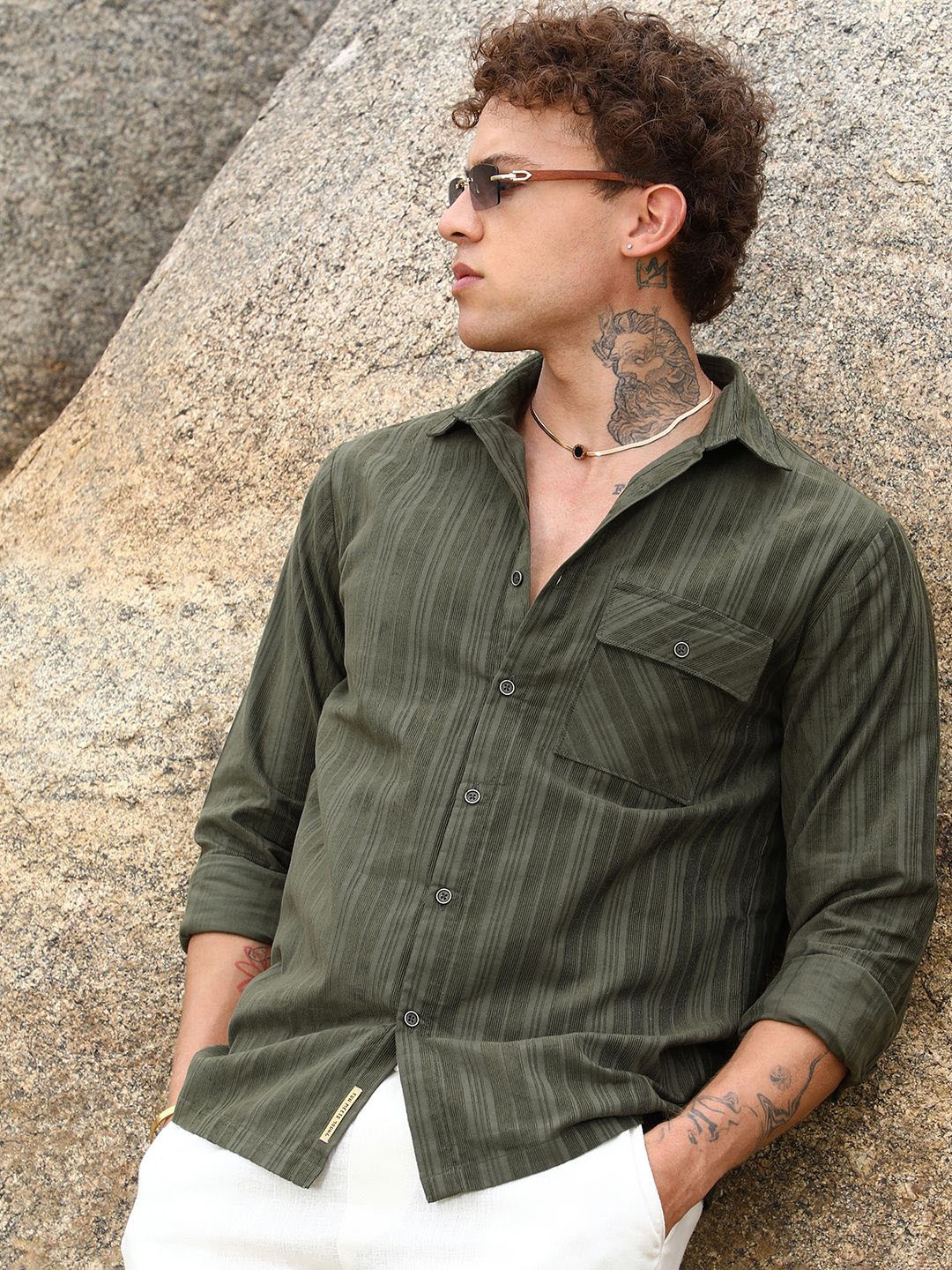 

Campus Sutra Men Comfort Opaque Casual Shirt, Green