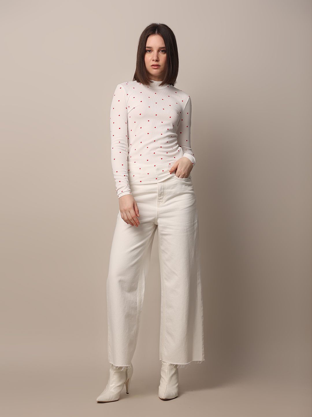 

ONLY Polka Dot Print Top, White