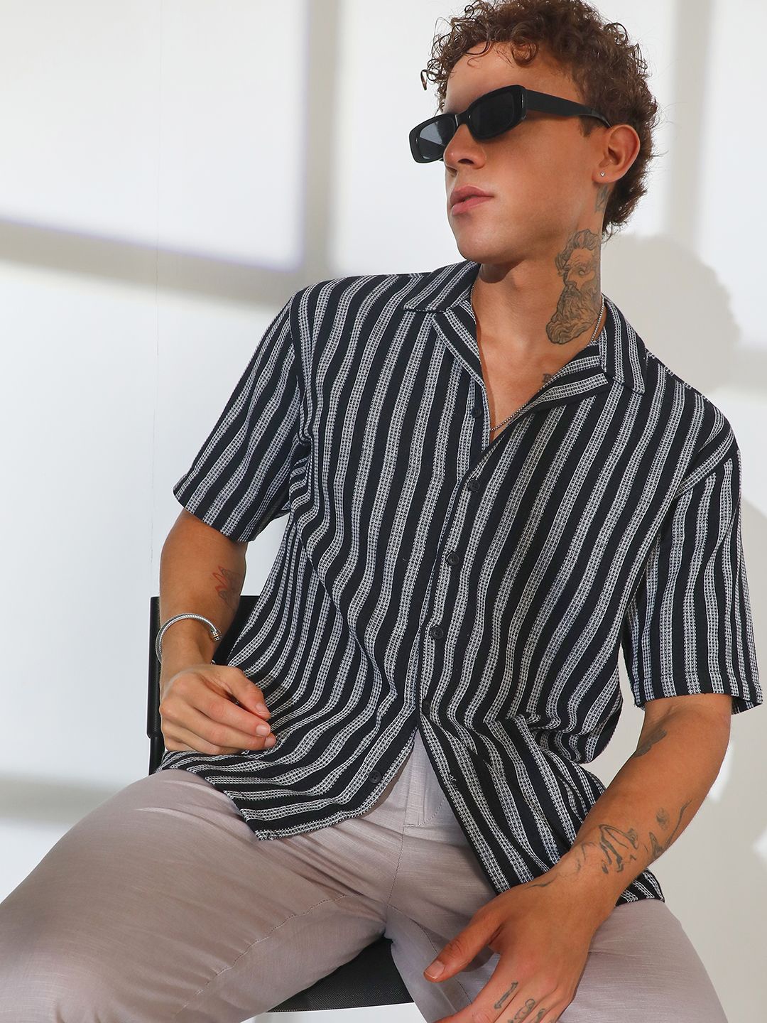 

Campus Sutra Men Comfort Opaque Striped Casual Shirt, Multi