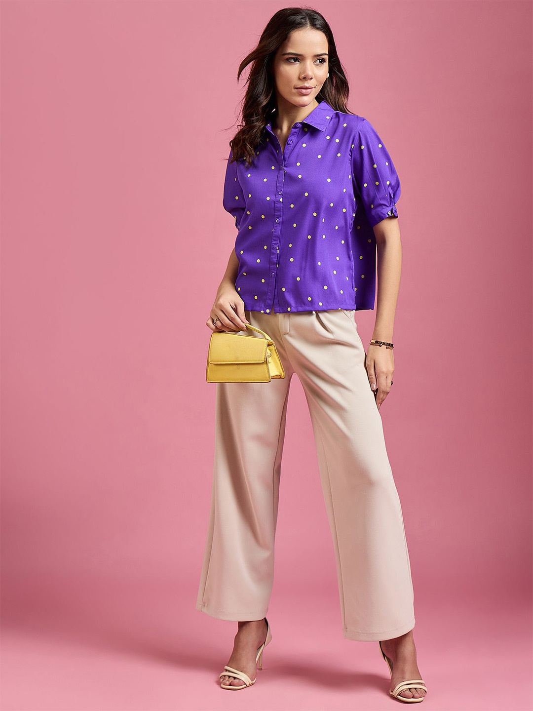 

DressBerry Women Modern Opaque Printed Casual Shirt, Purple