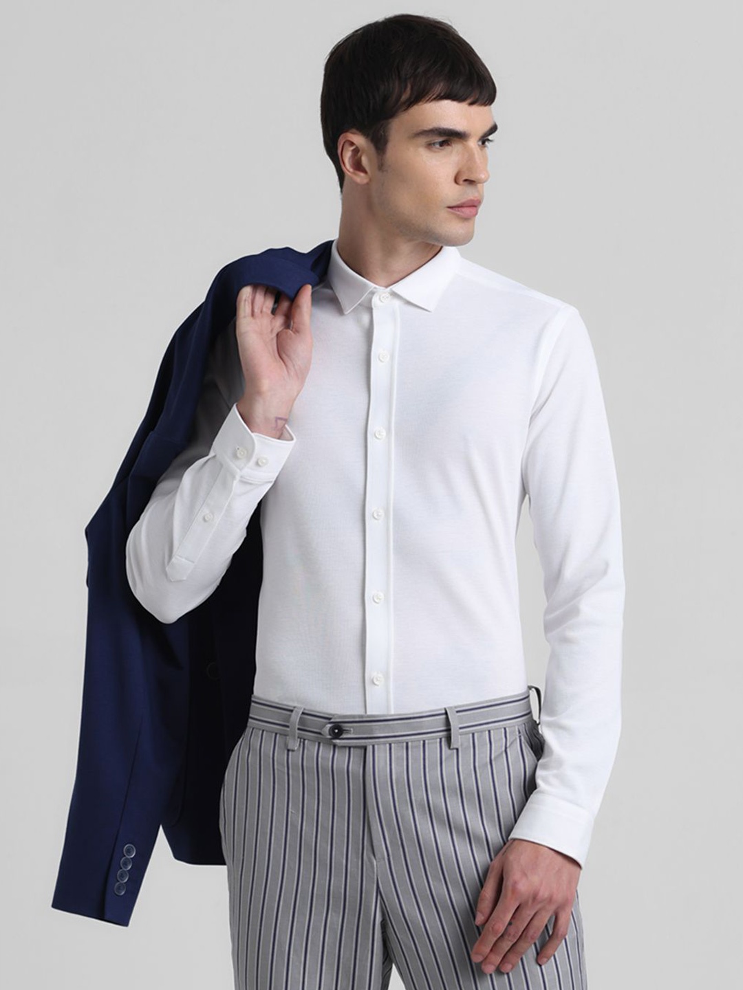 

Jack & Jones Men Slim Fit Opaque Casual Shirt, White
