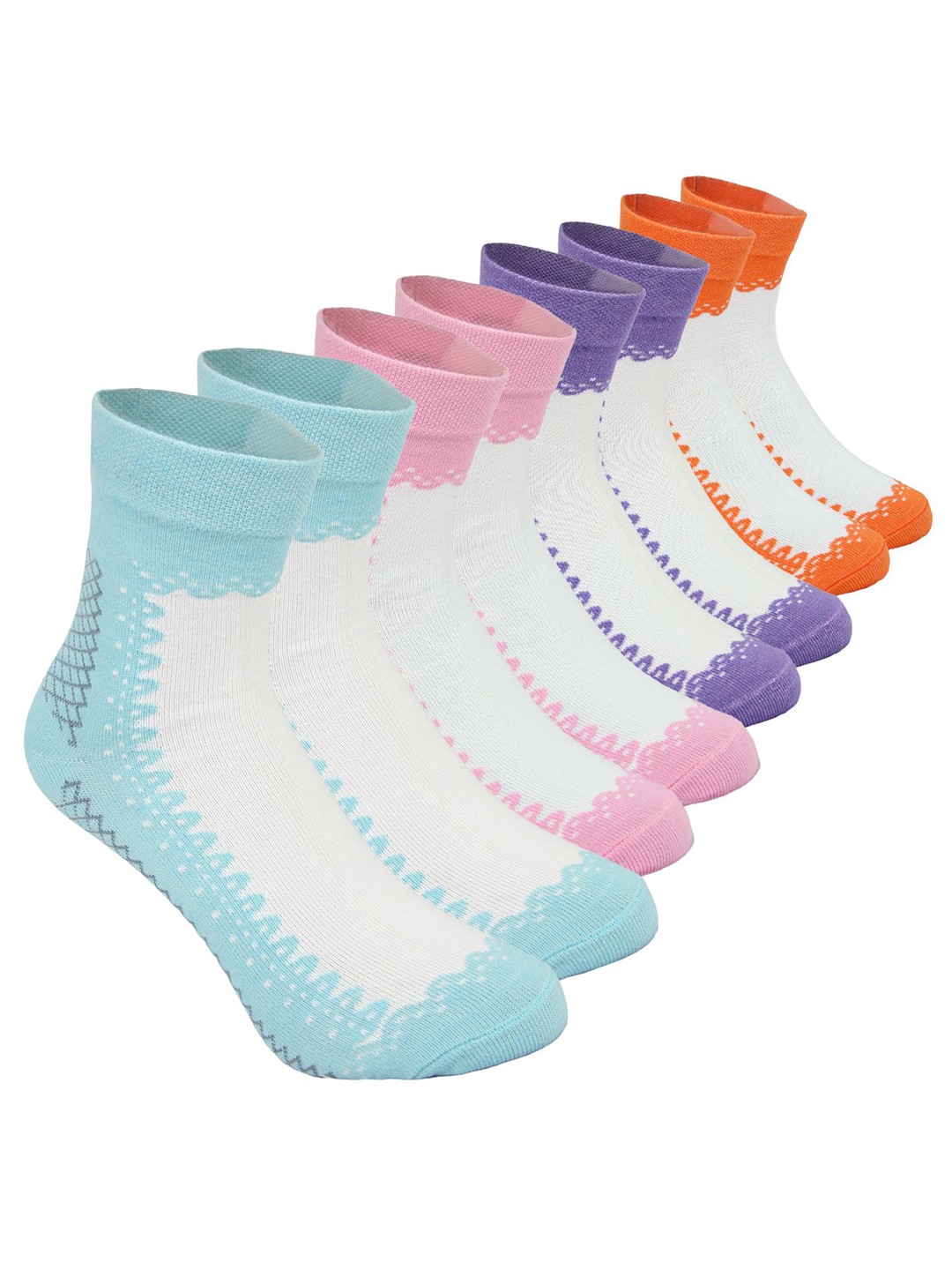 

BAESD Pack Of 4 Patterned Ankle Length Socks, Pink