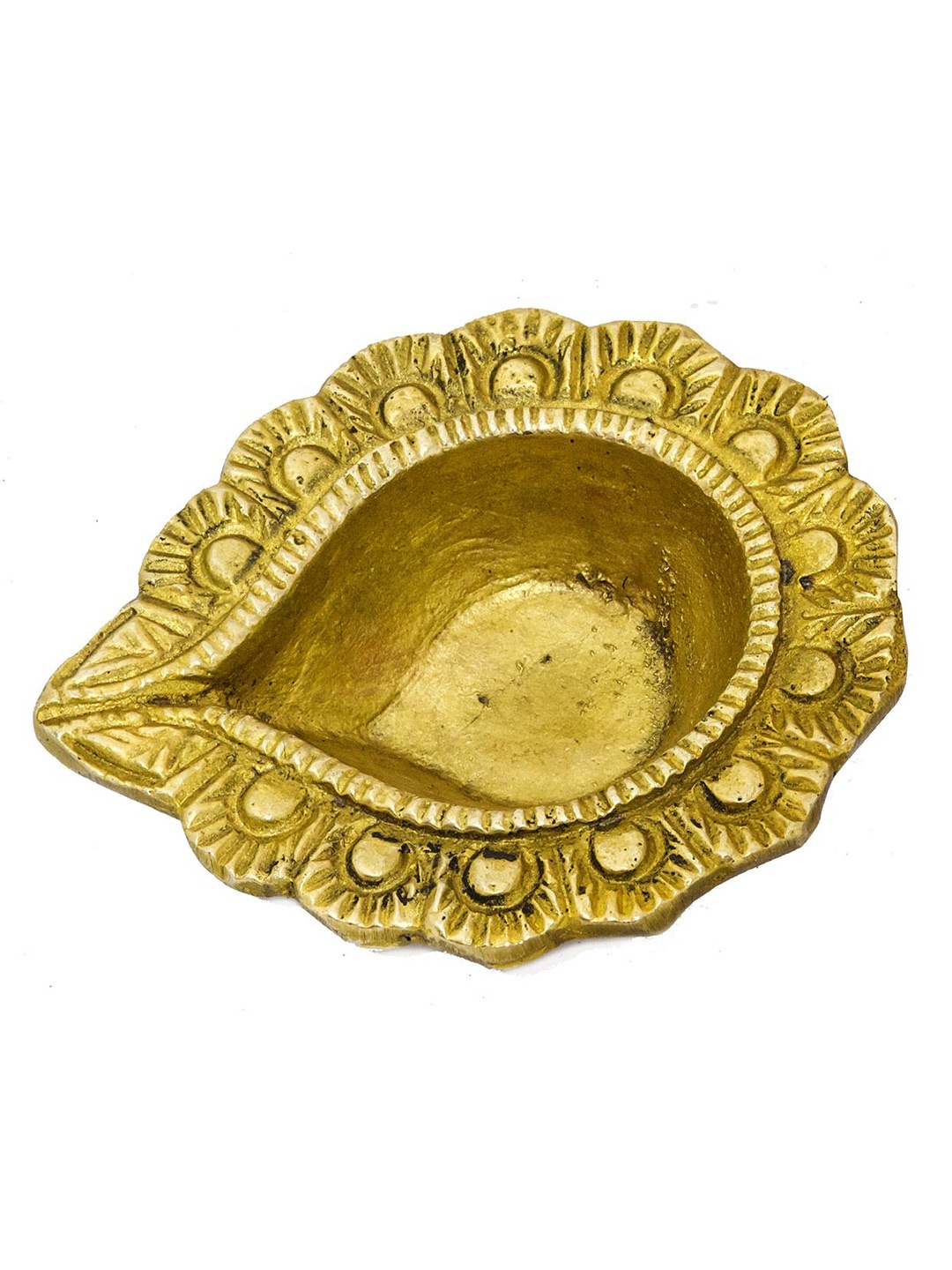 

Exotic India 1" Brass Small Ritual Diya, Gold