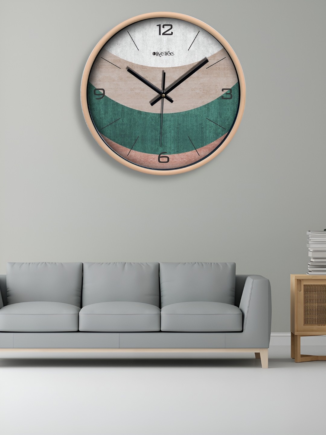 

OLIVE TREE Green & Beige Printed Contemporary Wall Clock