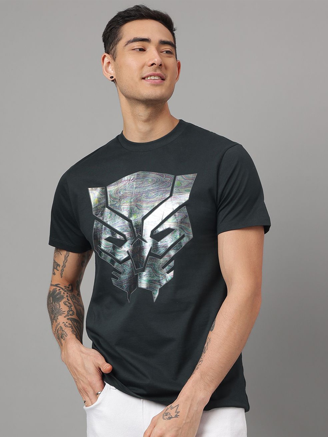 

Free Authority Black Panther Printed T-shirt, Green