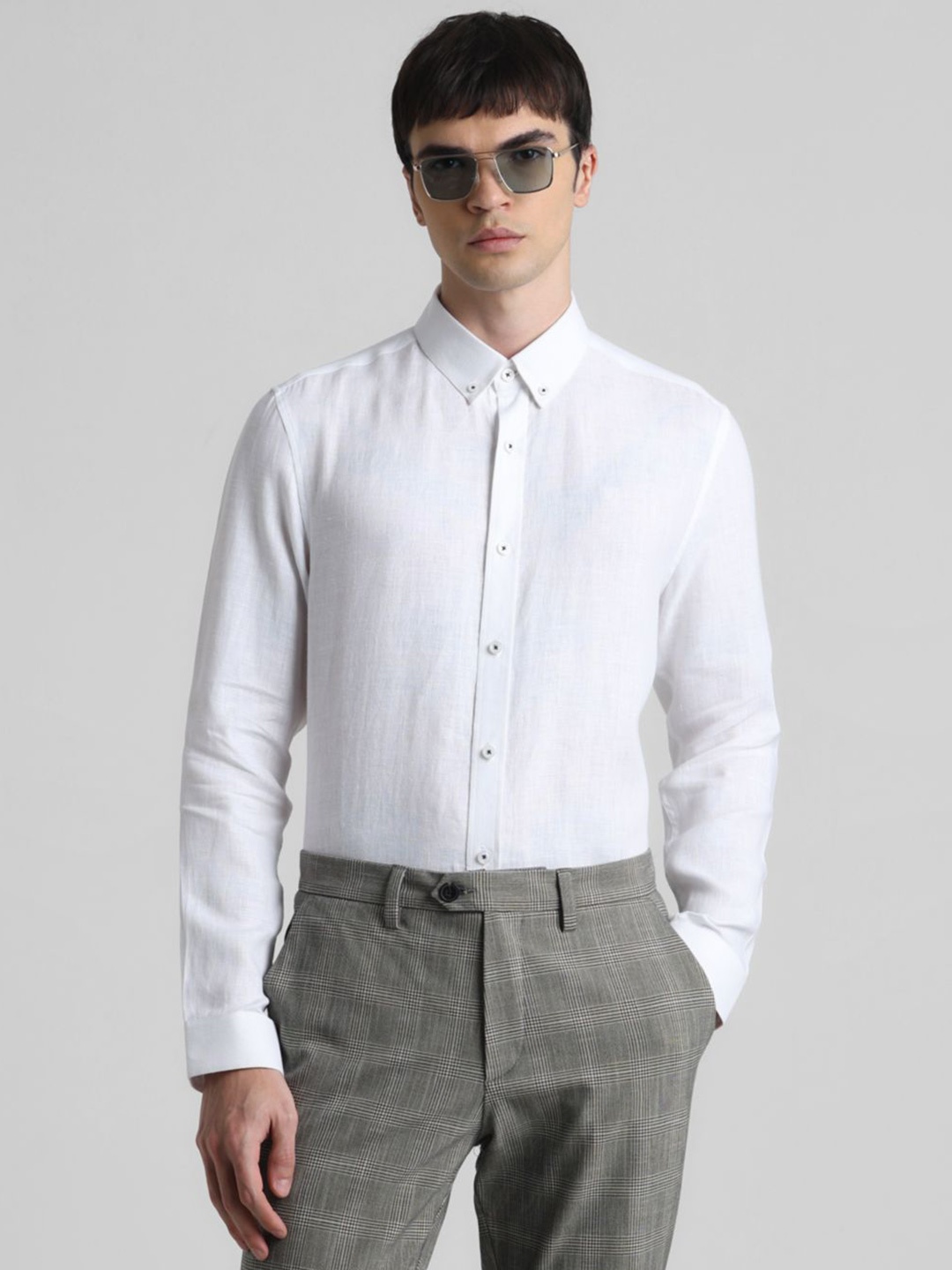 

Jack & Jones Men Slim Fit Opaque Casual Shirt, White