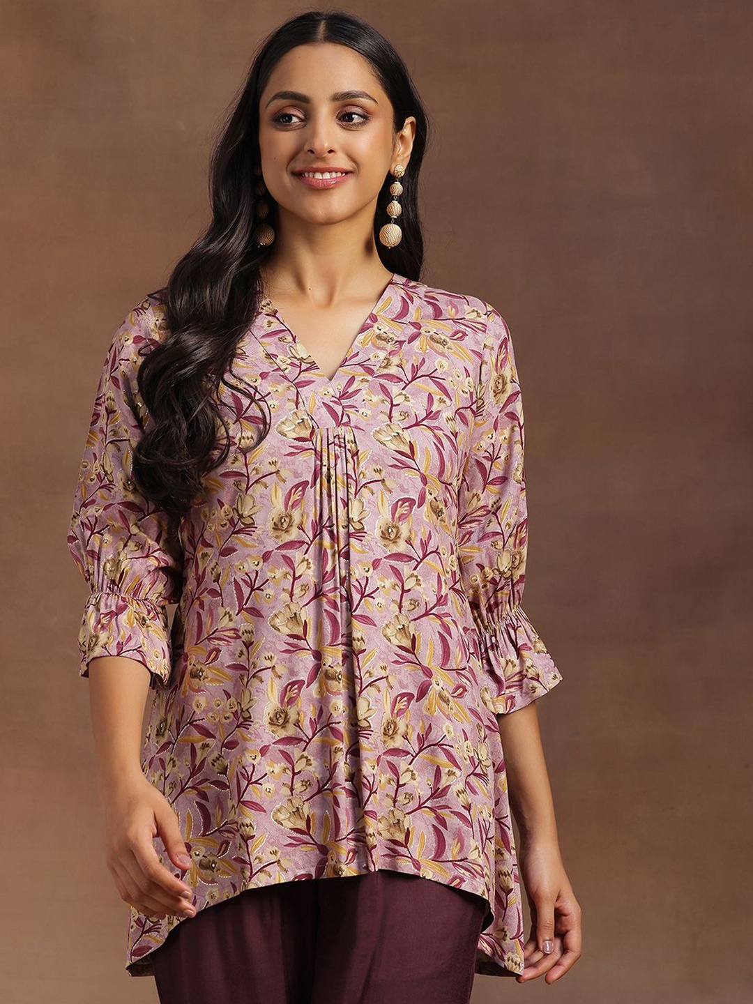 

Libas Viscose Rayon Printed Tunic, Purple