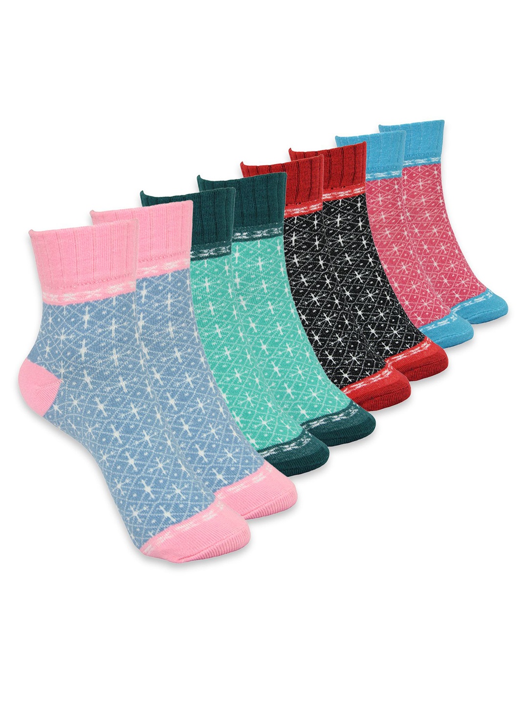 

BAESD Pack Of 4 Patterned Ankle Length Socks, Pink