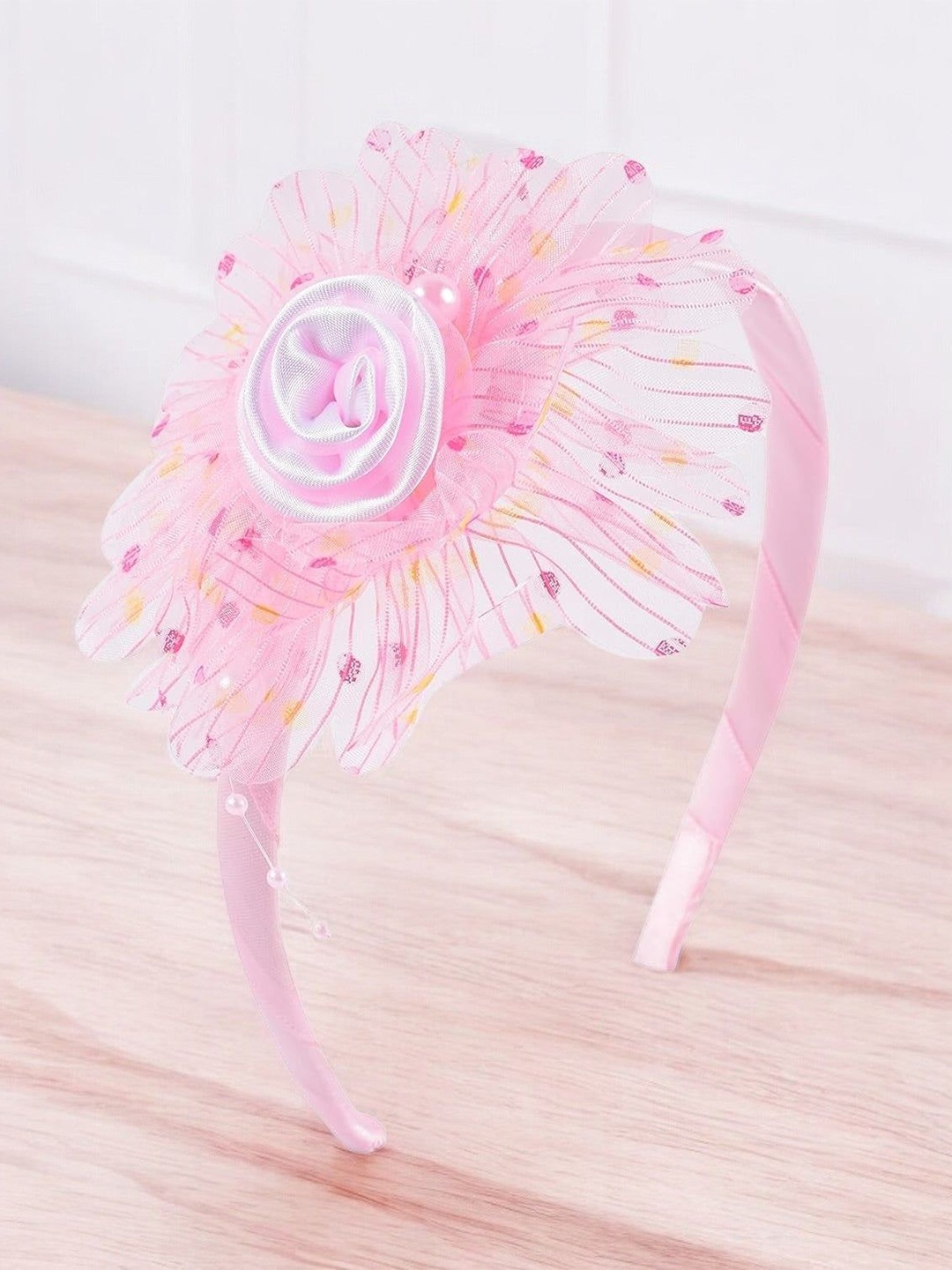

Yellow Bee Girls Beaded Hairband, Pink