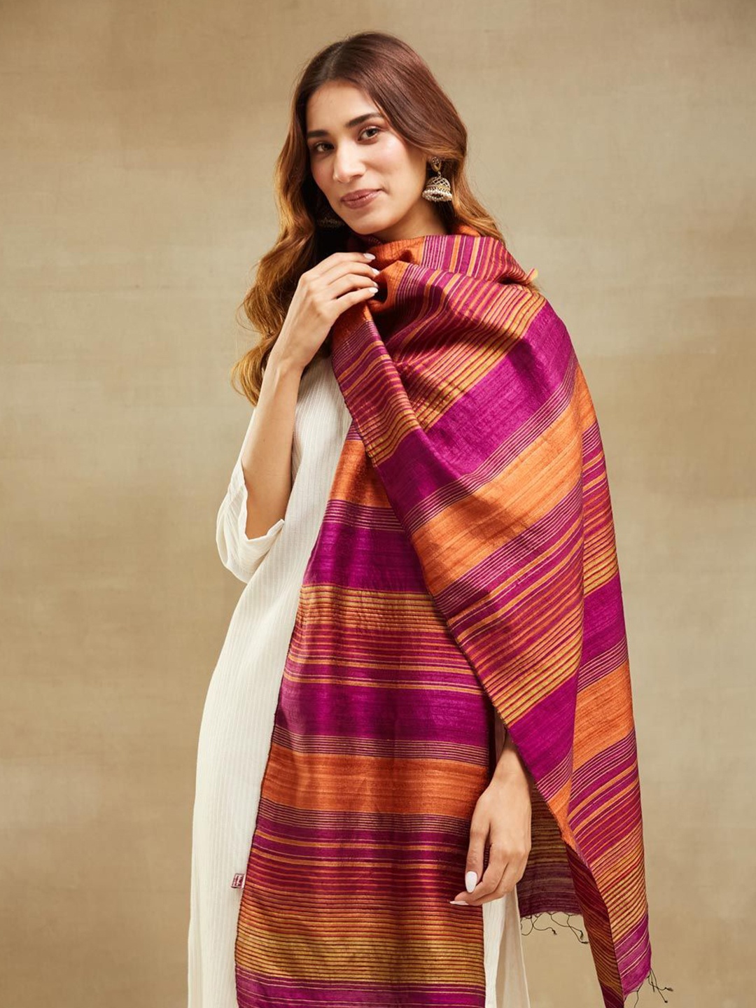 

Fabindia Women Printed Stole, Maroon