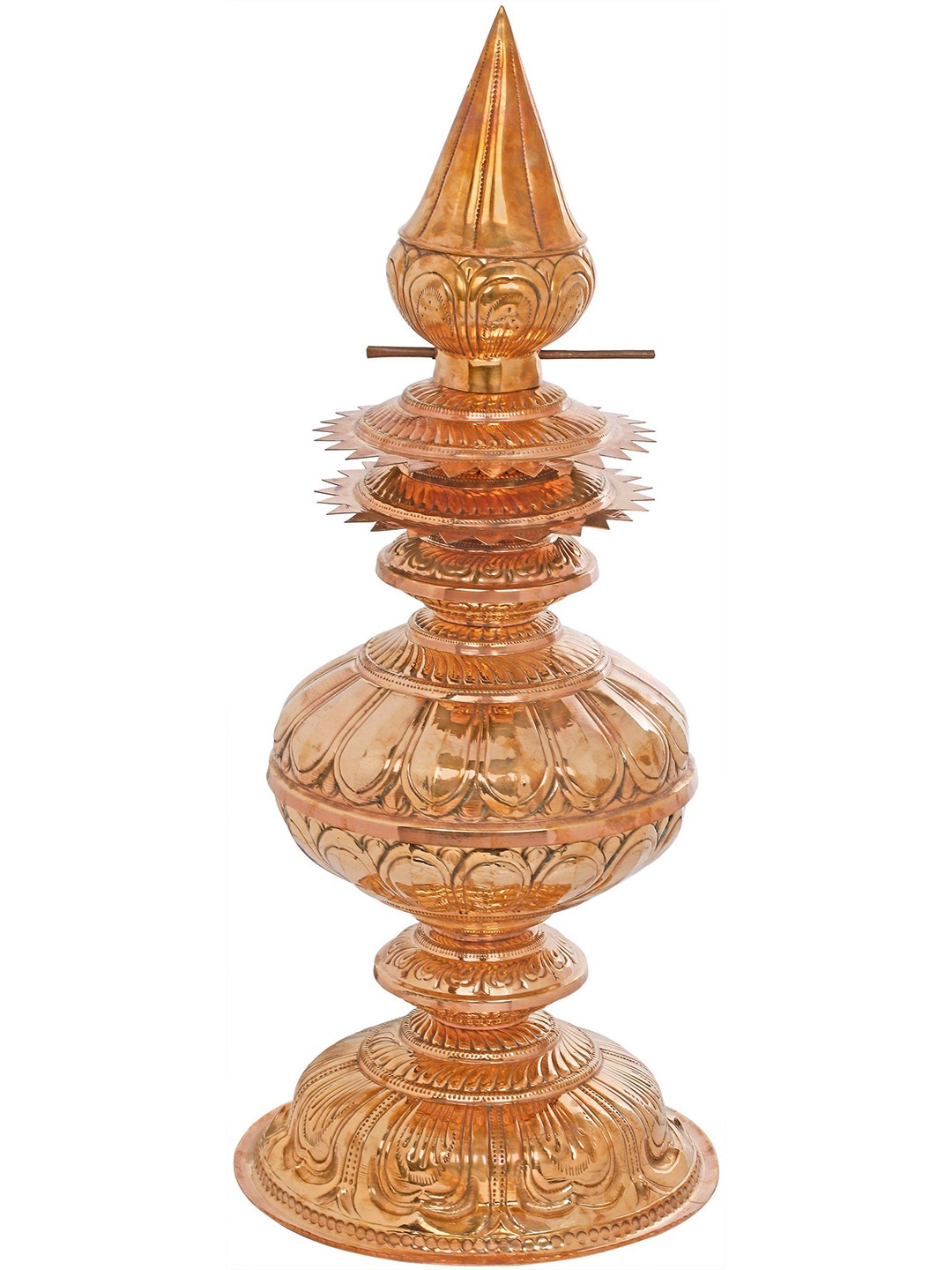 

Exotic India Large Size Gopur Kalasha in Copper, Brown