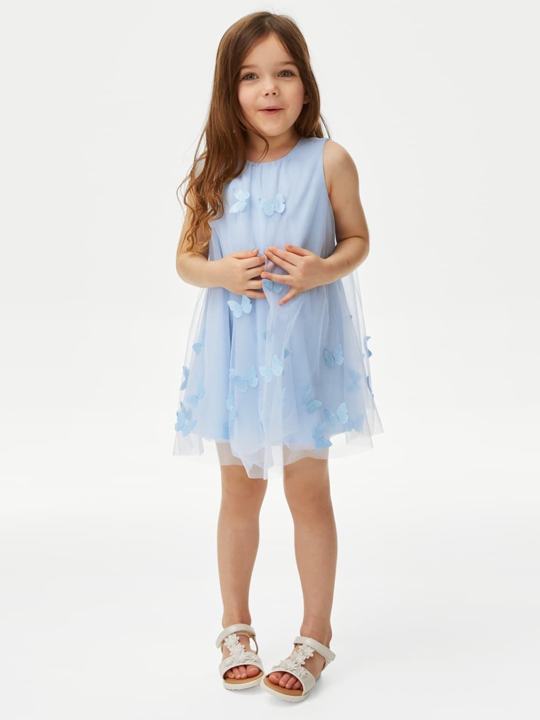 

Marks & Spencer Floral Fit & Flare Dress, Blue