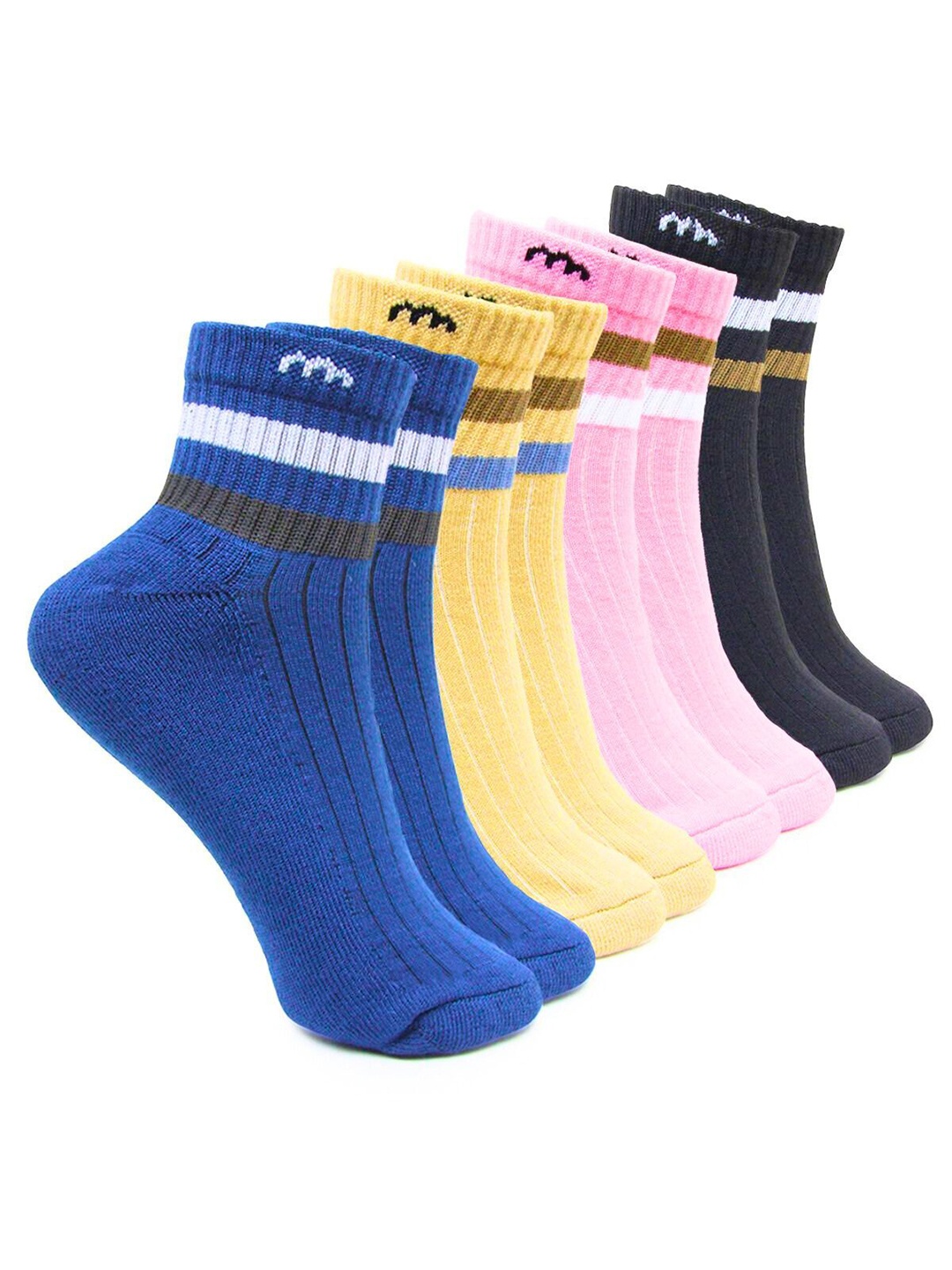 

BAESD Pack Of 4 Patterned Ankle Length Socks, Black