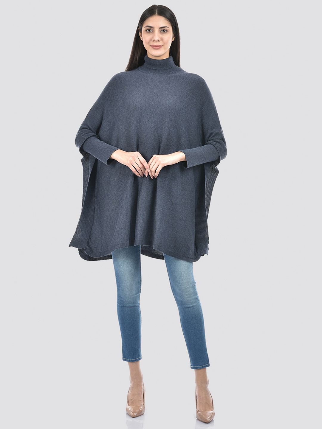 

American Eye Women Longline Pullover, Blue