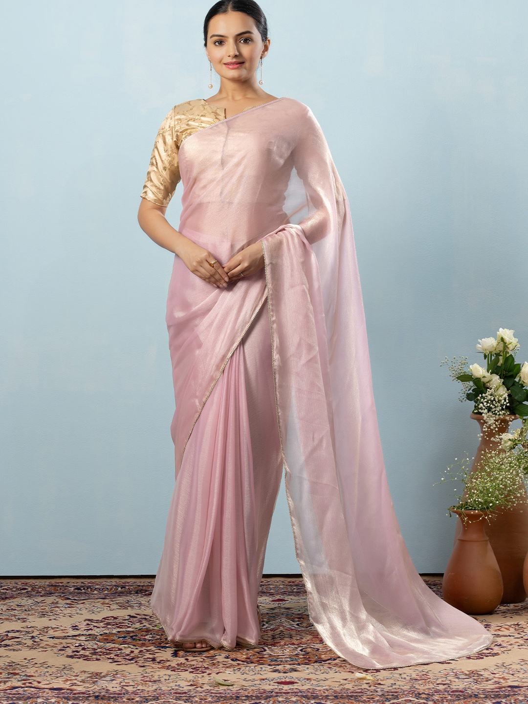 

RACHNA Ready to Wear Saree, Pink